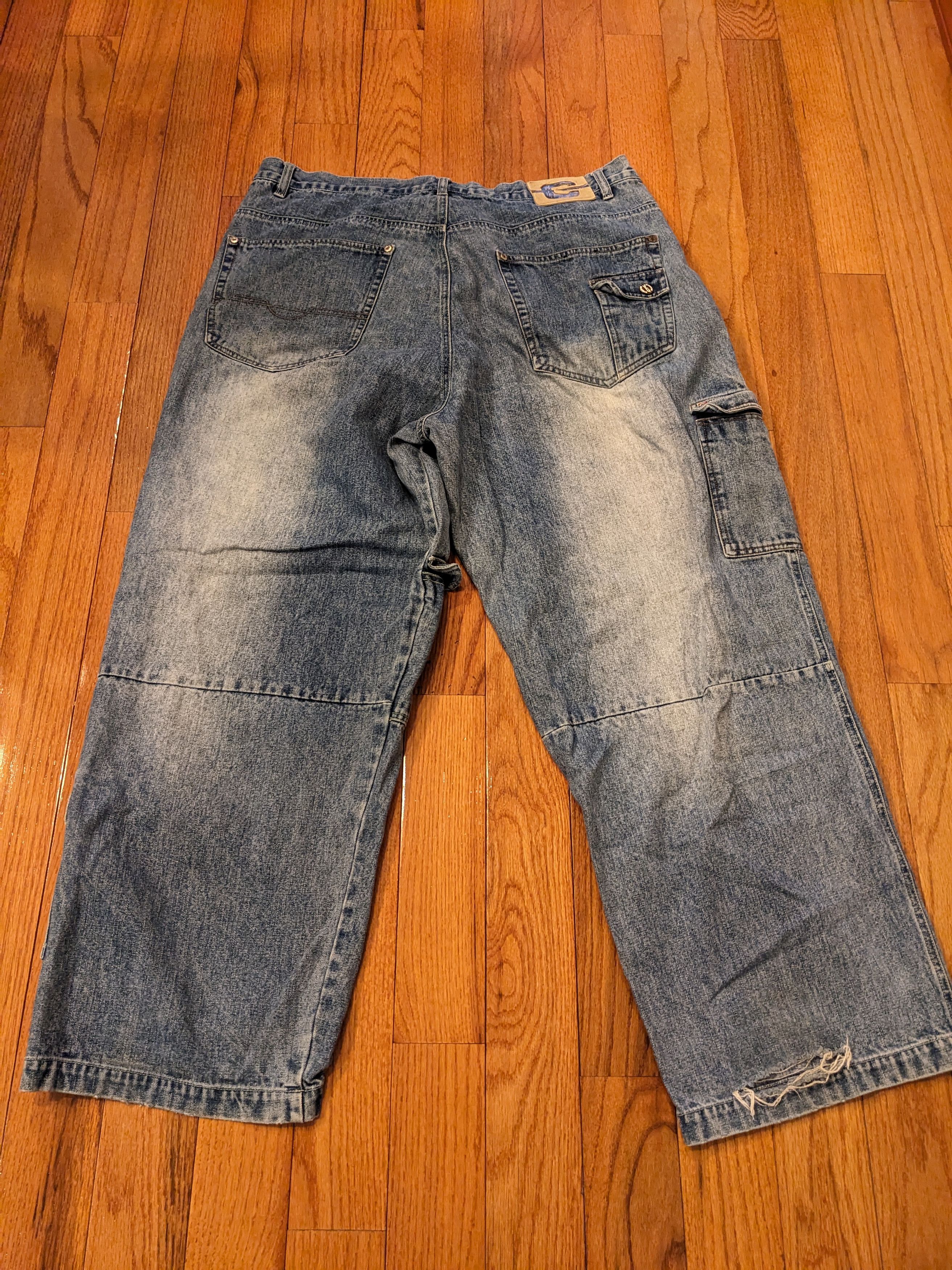 Ecko Unltd. × Vintage Vintage Y2K Cybertrek Performance 42 x 32 Cargo Denim Jeans Size US 42 / EU 58 - 1 Thumbnail