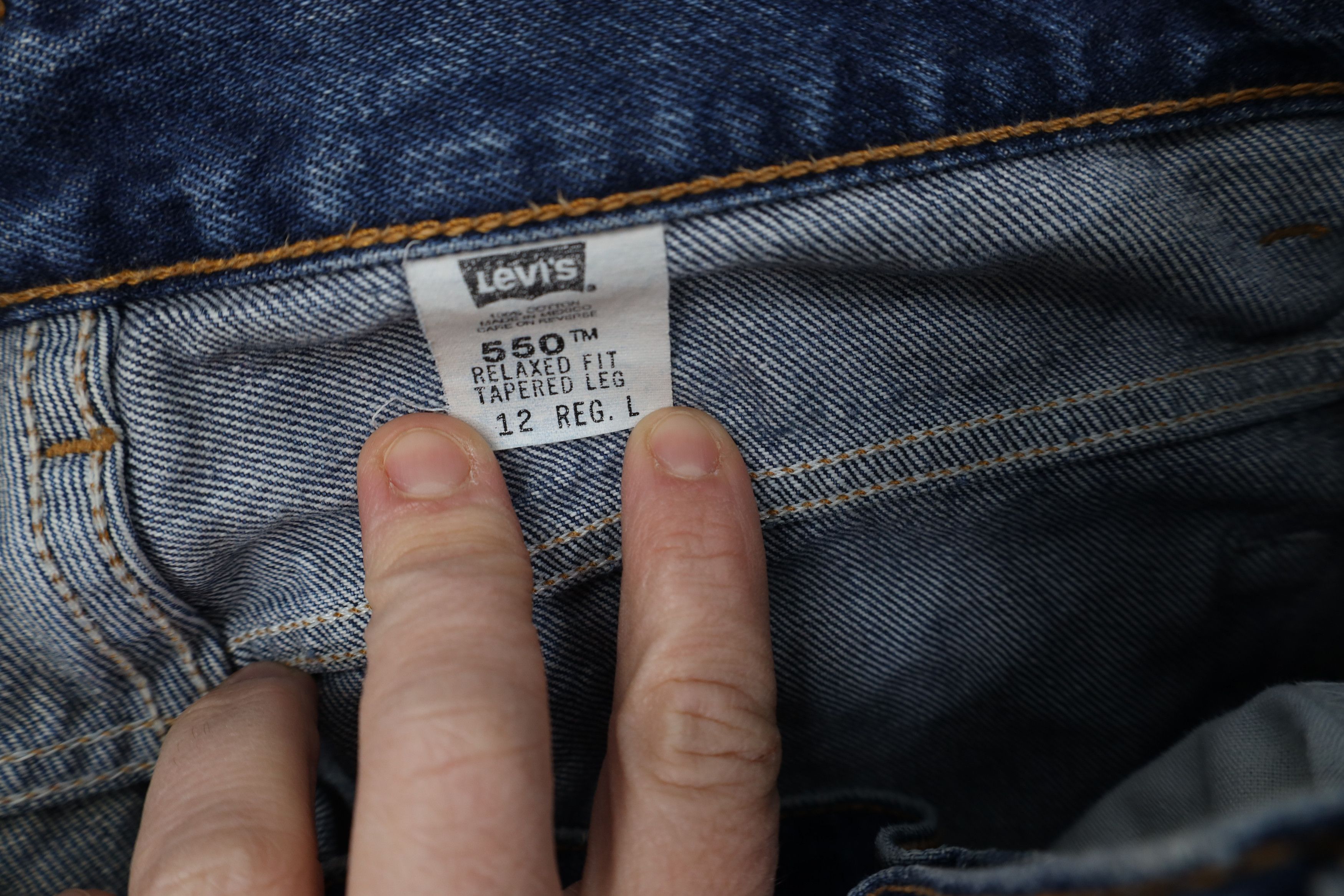 Levi's Vintage Y2K 2000 Levis 550 Fit Tapered Leg Denim Jeans Size 34" / US 12 / IT 48 - 7 Thumbnail