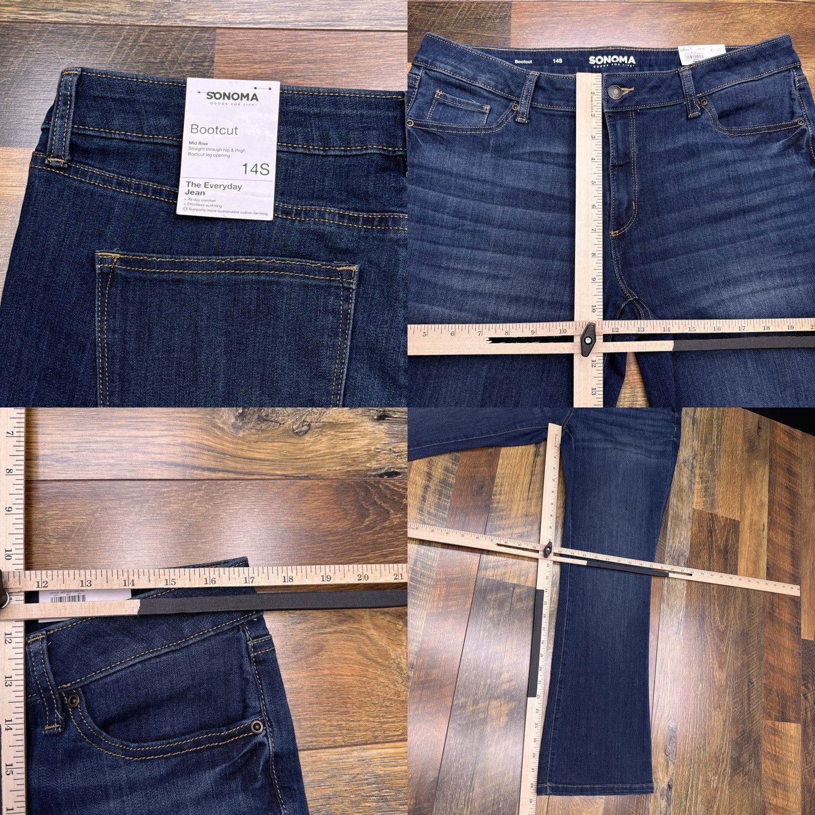 Vintage Sonoma Jeans Womens 14 Short Mid Rise Bootcut Stretch Everyday New Size 36" / US 14 / IT 50 - 8 Thumbnail