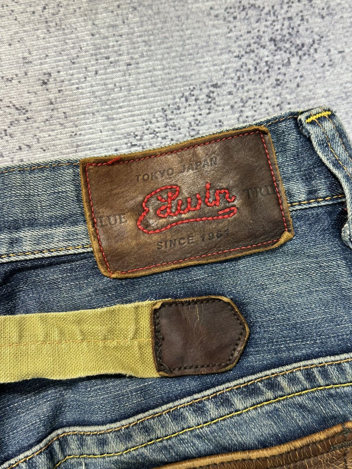 Edwin 2000s Flare Edwin Blue Trip Mud Wash Buckle Back Denim Jeans Size US 29 - 17 Thumbnail