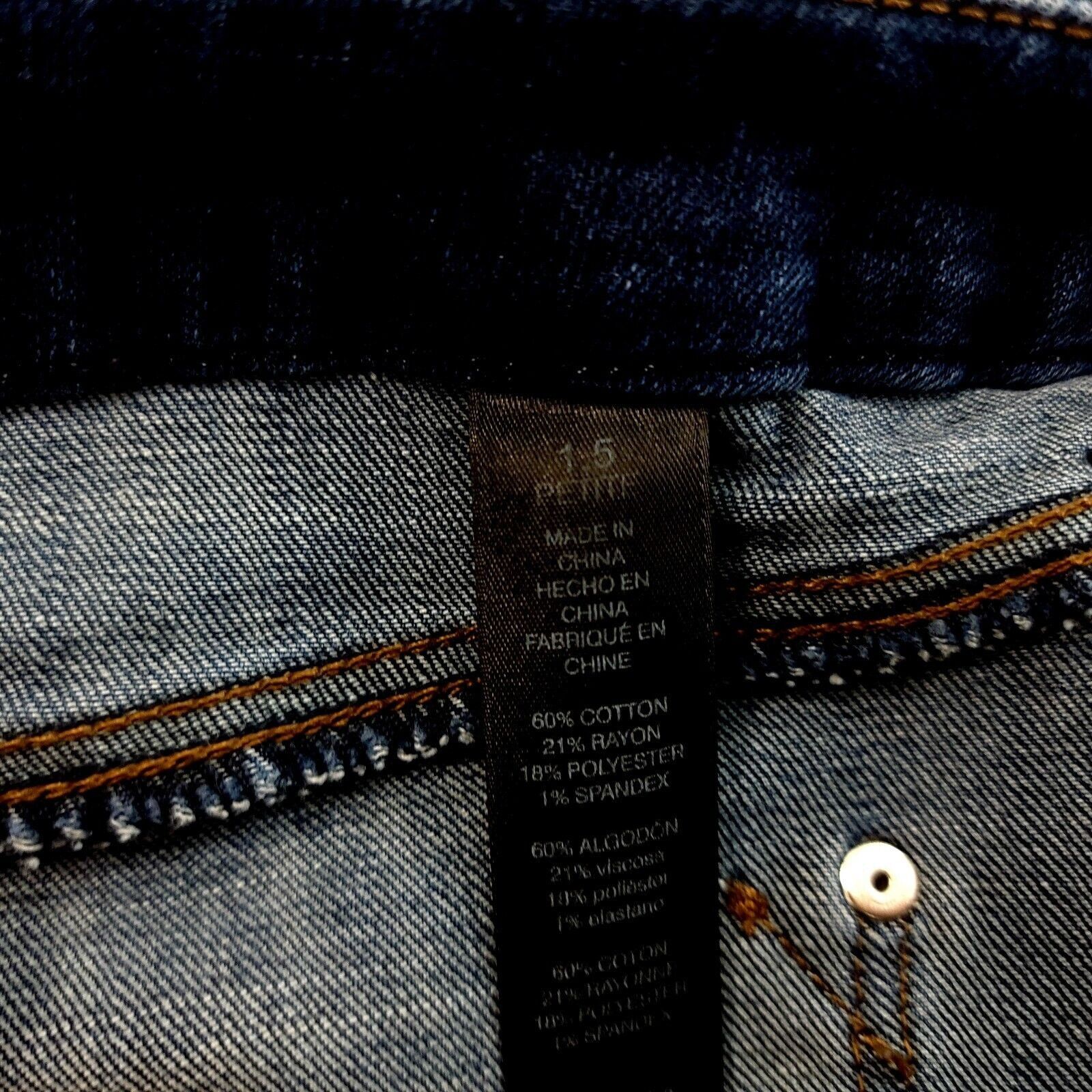 Chicos Chico's So Slimming Girlfriend Blue Denim Jeans Size 1.5P Mi Size 33" - 7 Thumbnail