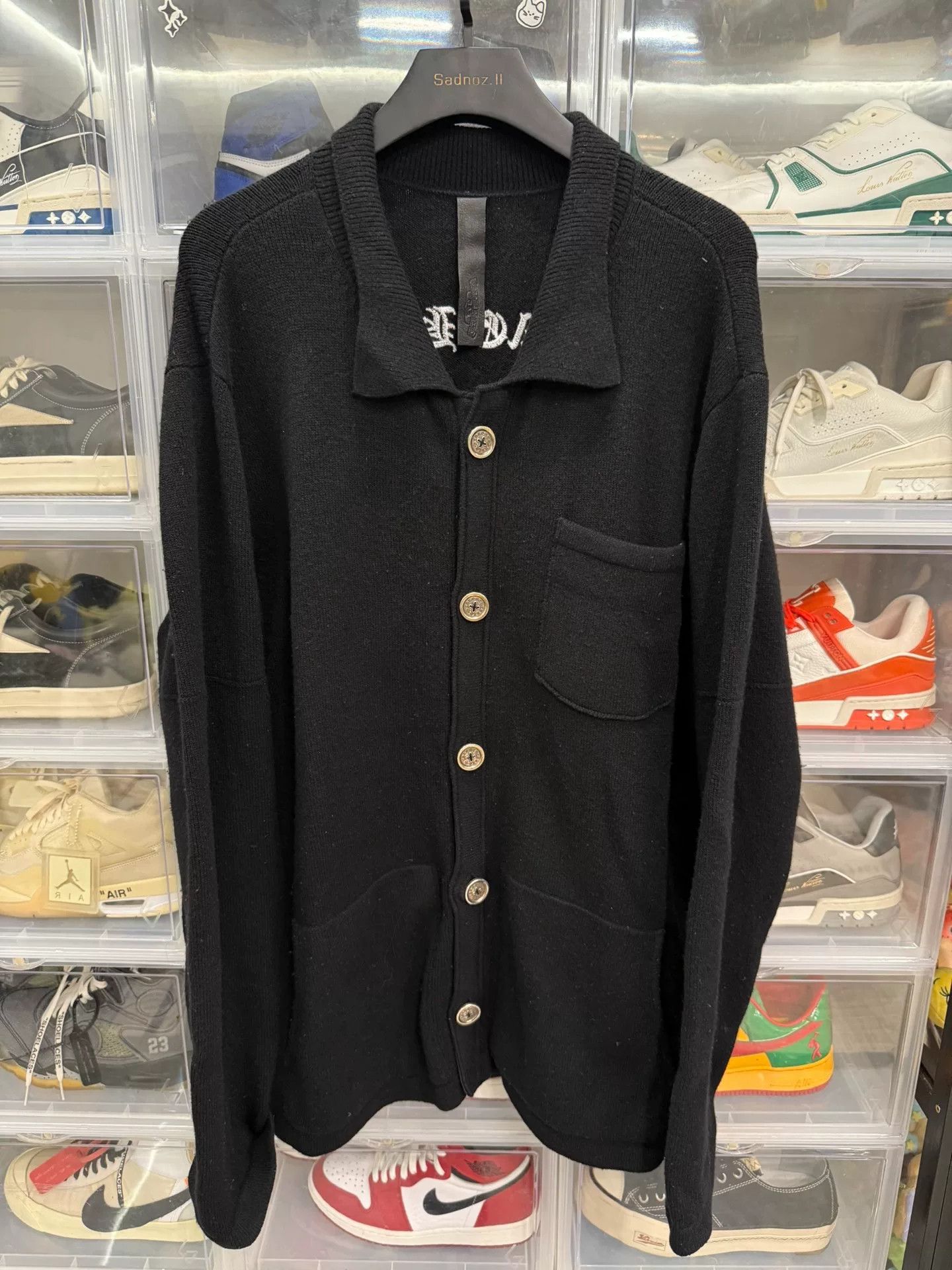 Chrome Hearts Chrome Hearts Cross Leather Patch Cashmere Cardigan Size US XL / EU 56 / 4 - 1 Thumbnail