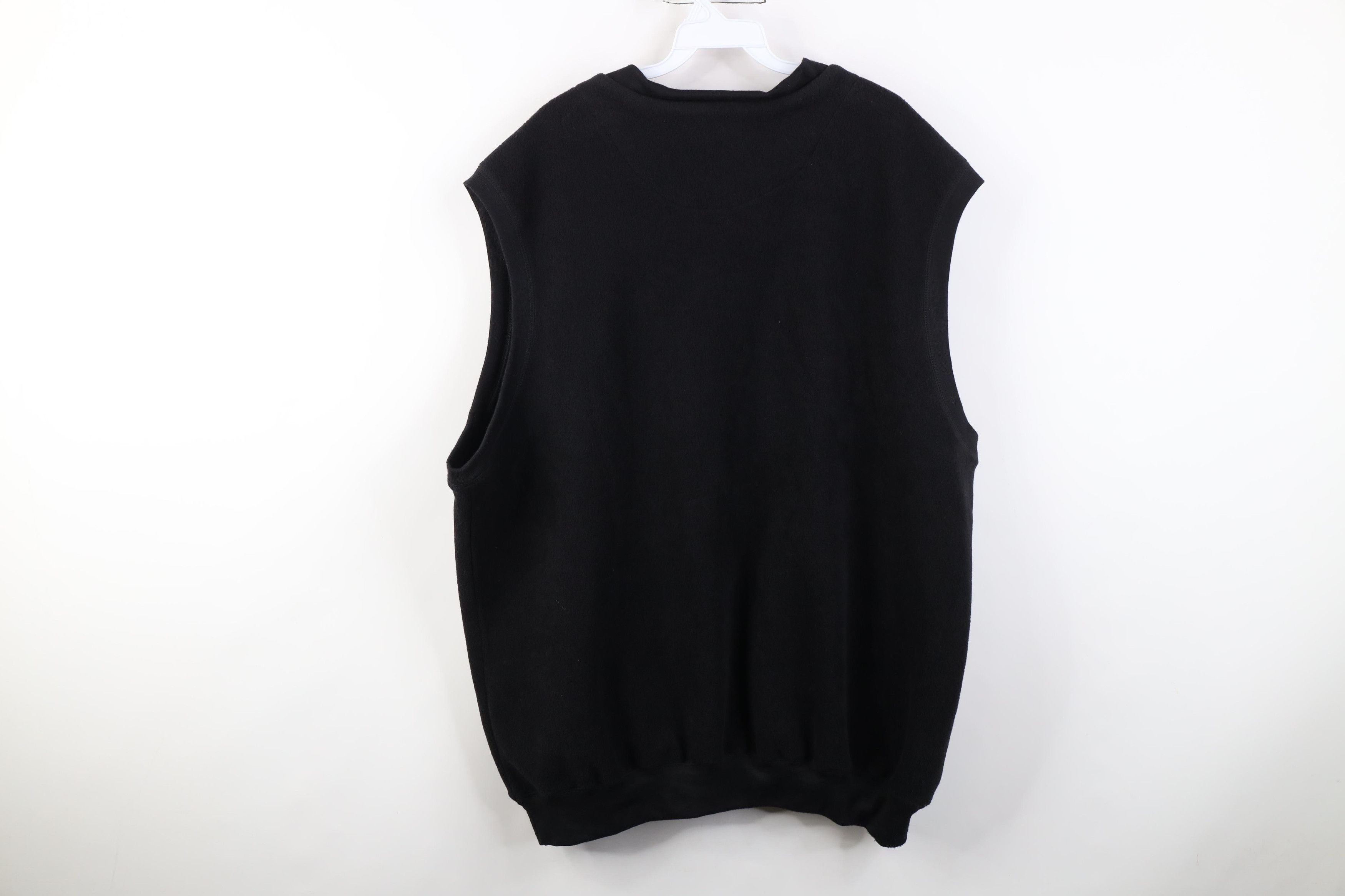 Vintage Vintage 90s Streetwear Fleece V-Neck Sweater Vest Black Size US XXL / EU 58 / 5 - 8 Thumbnail