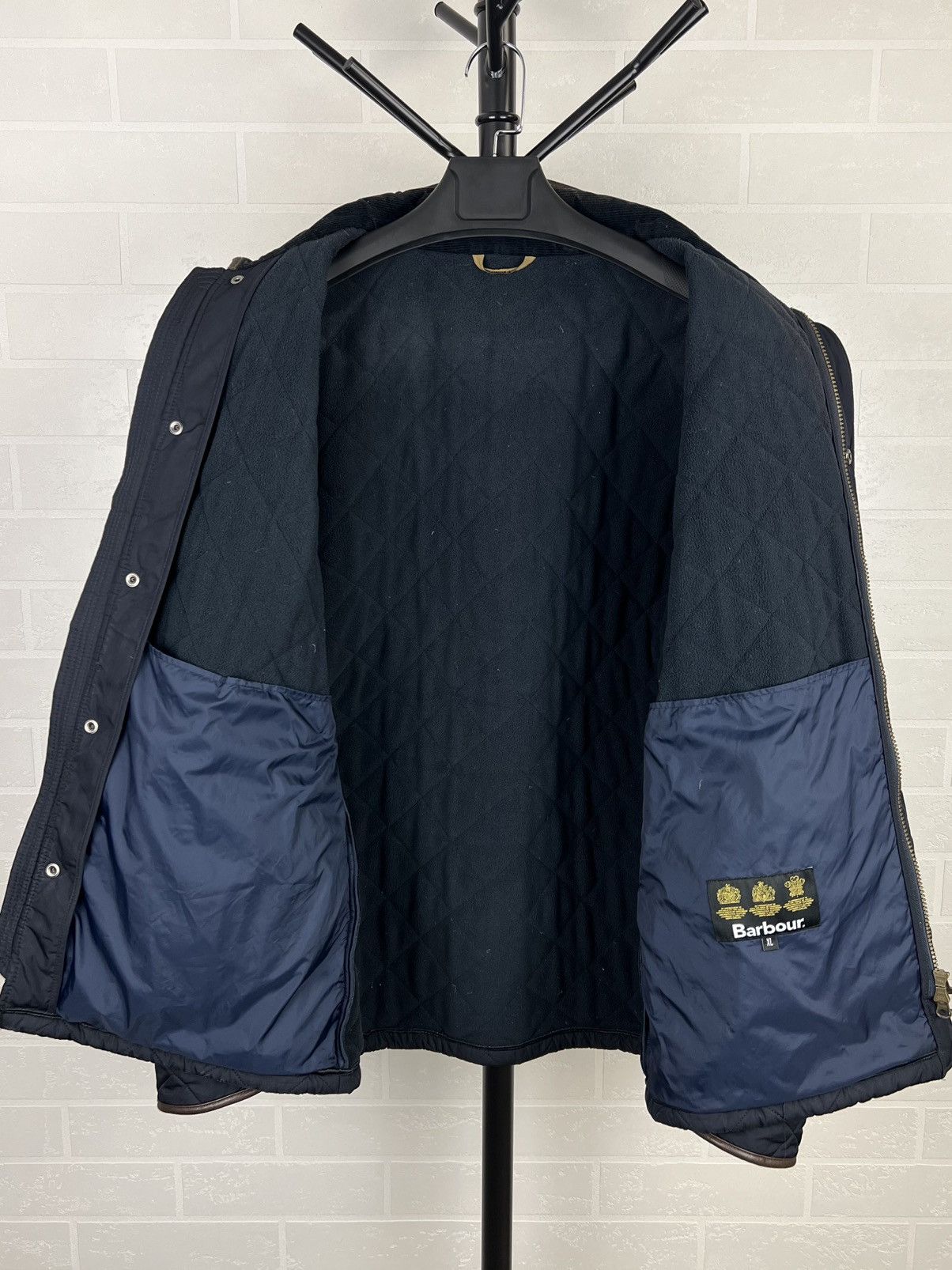 Barbour BARBOUR Jacket Quilted POWELL Pockets Logo Blue Men’s Size US XL / EU 56 / 4 - 7 Thumbnail