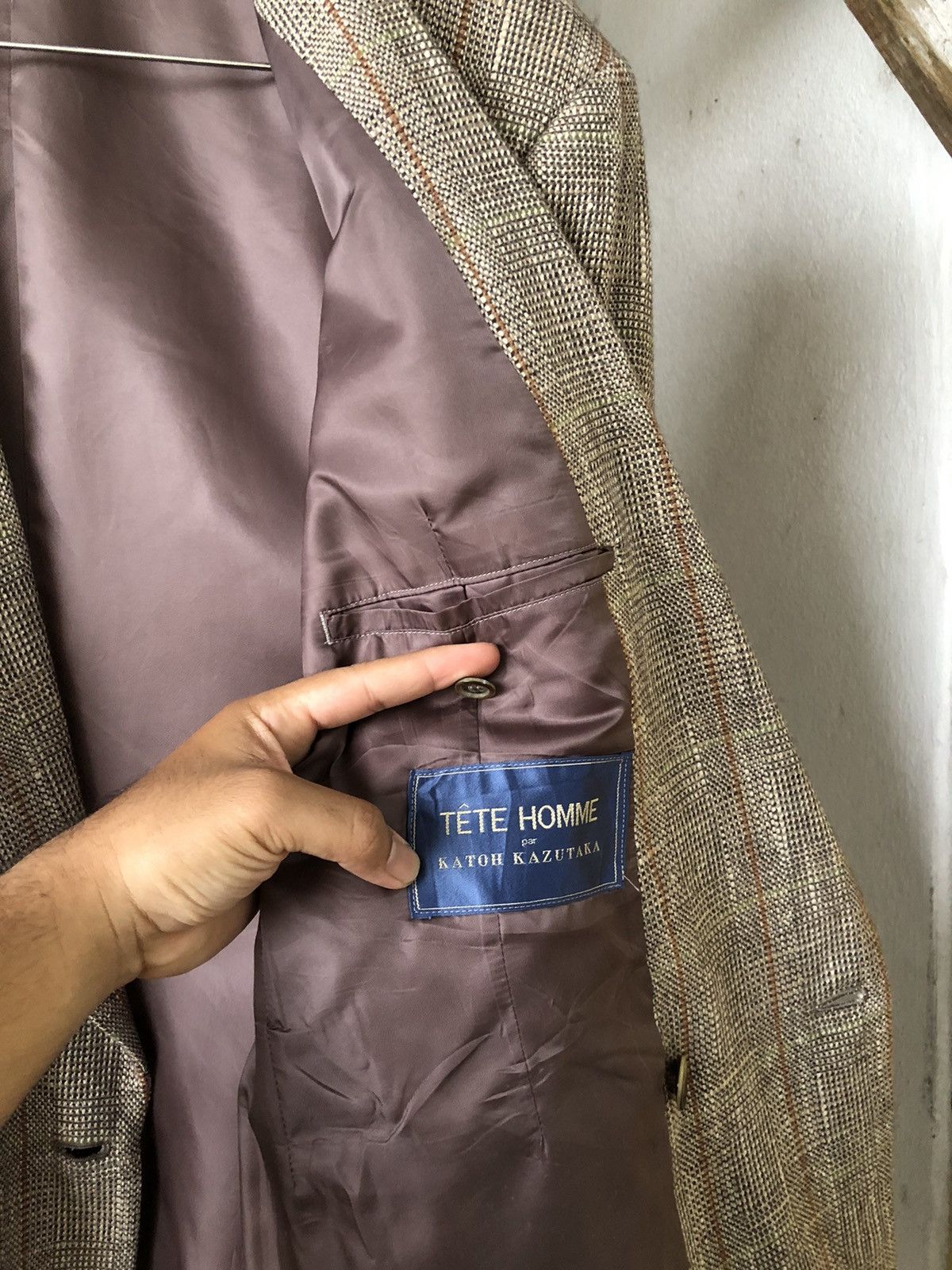 Issey Miyake Vintage Issey Miyake Tete Homme Tweed Wool Blend Silk Jacket Size US M / EU 48-50 / 2 - 15 Thumbnail
