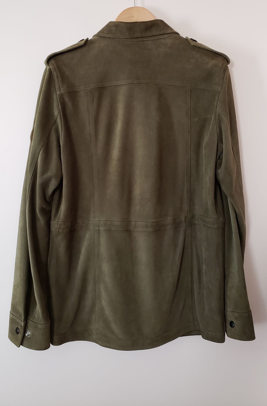 Hedi Slimane × Saint Laurent Paris Saint Laurent military jacket in olive goat suede Size US S / EU 44-46 / 1 - 2 Thumbnail
