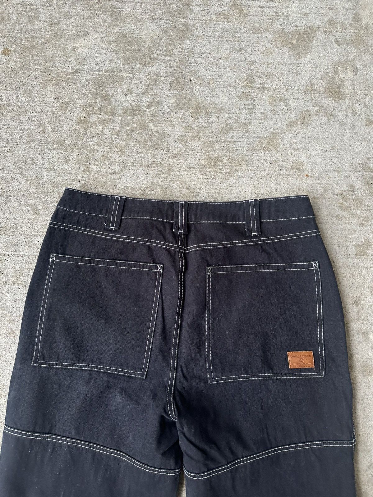 Other Black Contrast Stitch Double Knee Pants Size US 32 / EU 48 - 9 Thumbnail