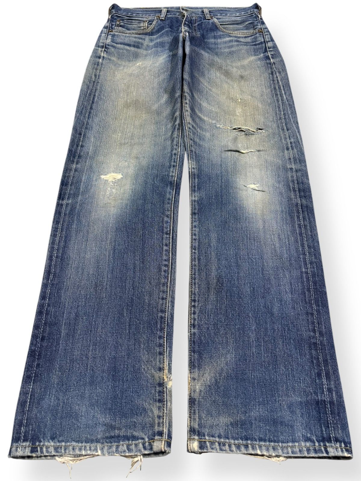 Levi's Vintage 90s Levis 502 Big E Selvedge Distressed Grunge Jeans Size US 29 - 2 Thumbnail