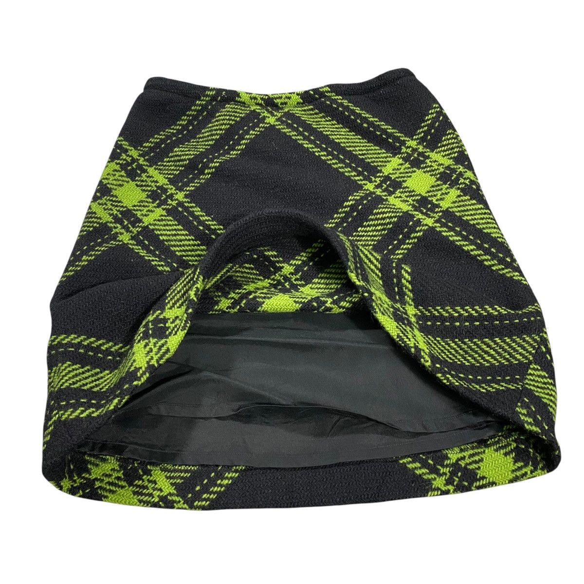 agnes b. Vintage Agnes B Wool Mini Skirt Size 36 Black/Green Colour Size 26" / US 2 / IT 38 - 3 Thumbnail