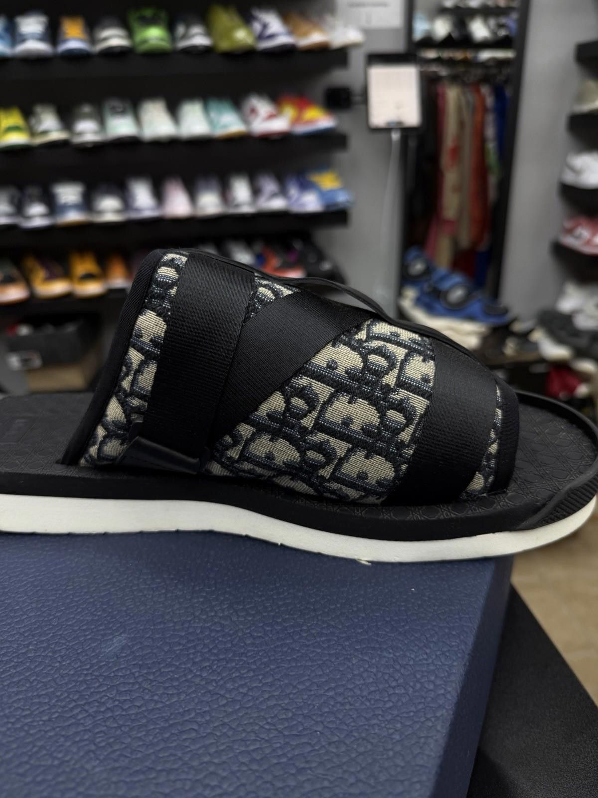 Christian Dior ALPHA Oblique Canvas Sandals Black 46EU/13US
