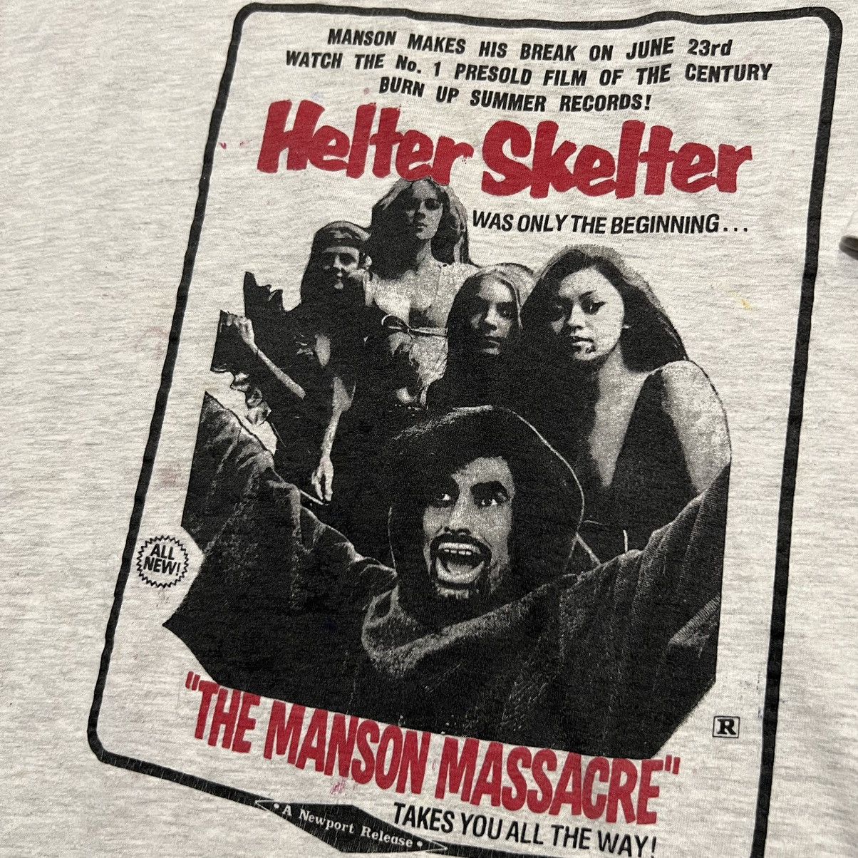 Expert Horror × Vintage VTG Helter Skelter Charles Manson 90s Horror Movie Tee Size US XL / EU 56 / 4 - 4 Thumbnail