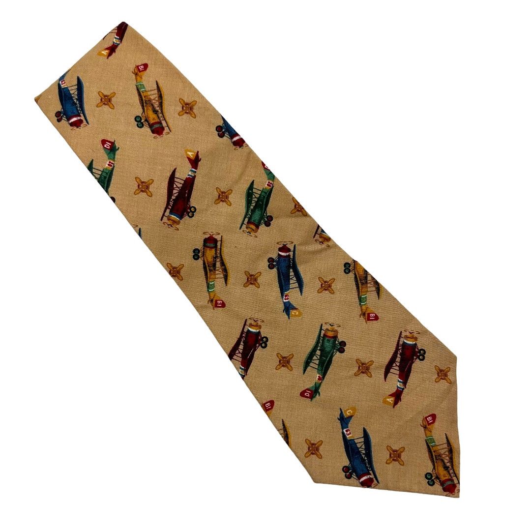 Other Airplane Print Retro Neck Tie Heart & Sew Kennebunk Maine Size ONE SIZE - 1 Thumbnail