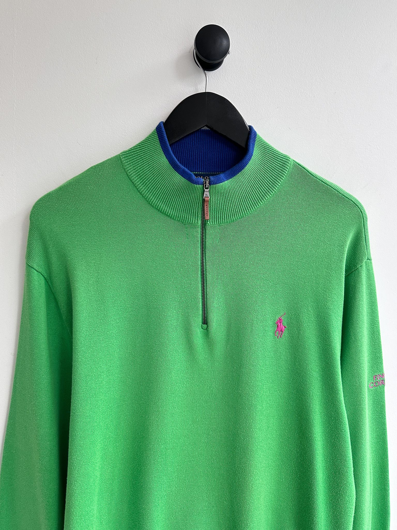 Polo Ralph Lauren Polo Ralph Lauren Green Half Zip Jumper Sweater Pullover Size US L / EU 52-54 / 3 - 2 Thumbnail