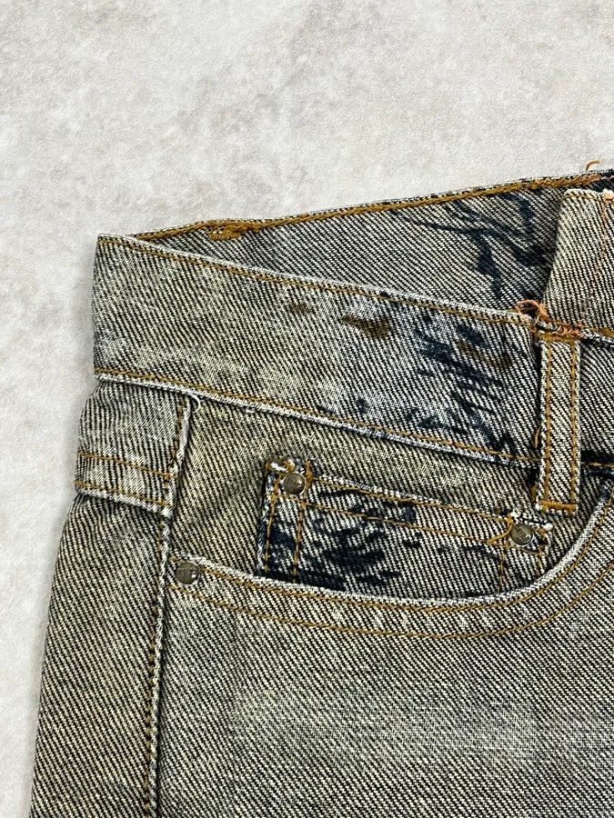 Roberto Cavalli 2000s Cavalli Grey Floral Denim Jeans Size US 31 - 10 Thumbnail