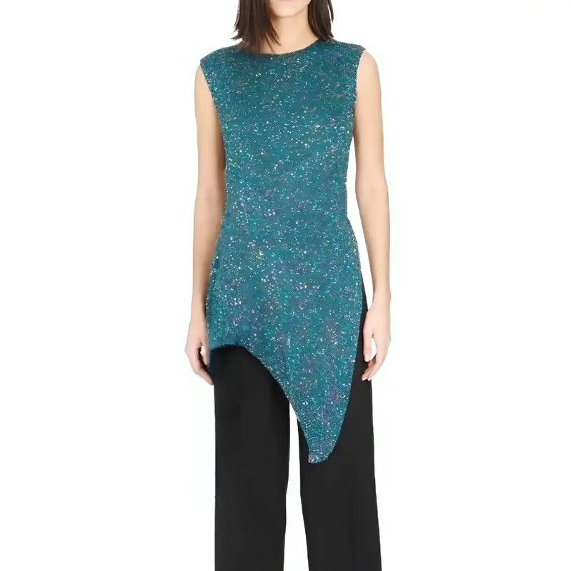 Loewe Loewe Summer Peacock Green Knit Top 0089 Size S / US 4 / IT 40 - 1 Thumbnail
