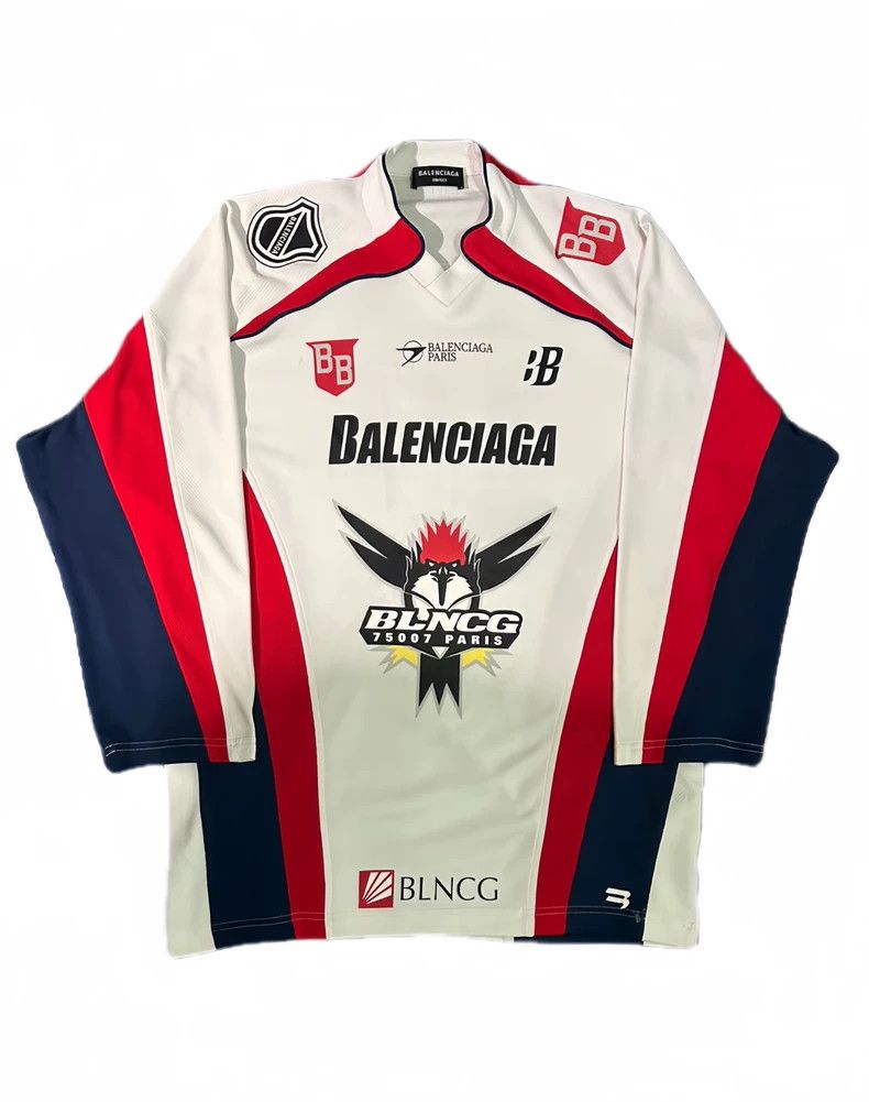 Balenciaga Balenciaga Red White Hockey Jersey Size US XS / EU 42 / 0 - 1 Thumbnail