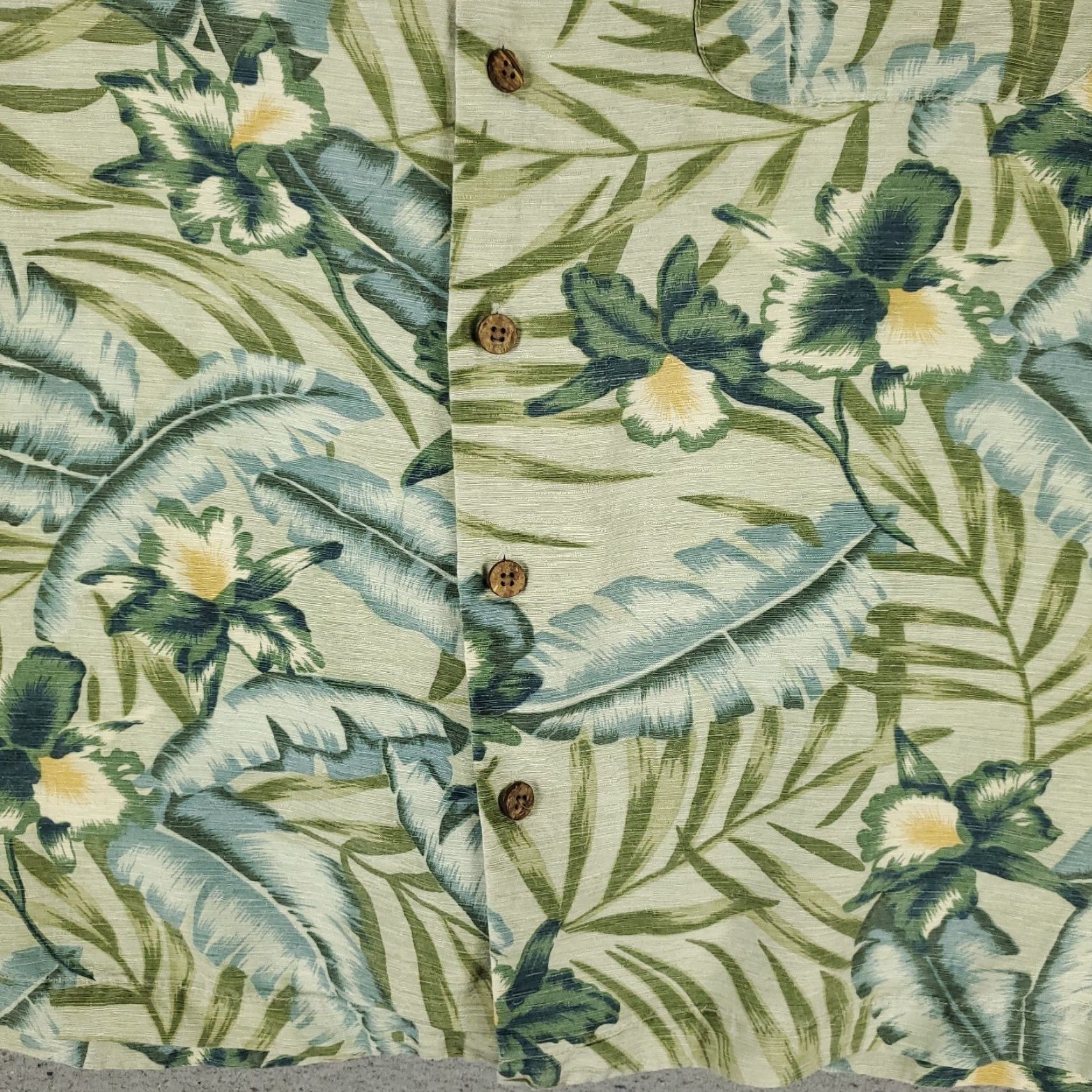Tommy Bahama VINTAGE Tommy Bahama Shirt Mens Large Green Floral Silk Hawaiian Button Up Size US L / EU 52-54 / 3 - 3 Thumbnail