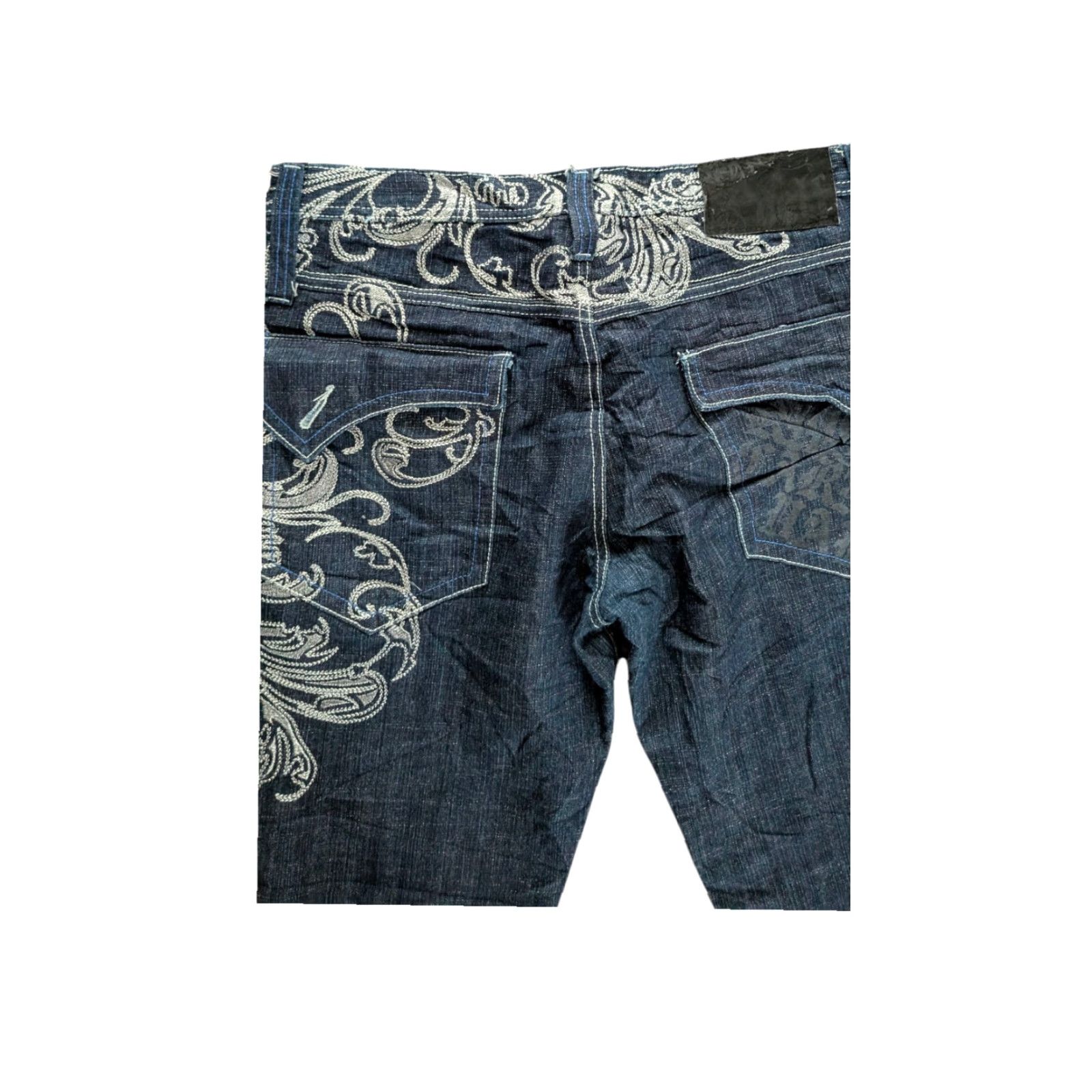Denime Delf Jeans W36 L32 Embroidered Baroque Floral Straight Denim Men Size US 36 / EU 52 - 4 Thumbnail