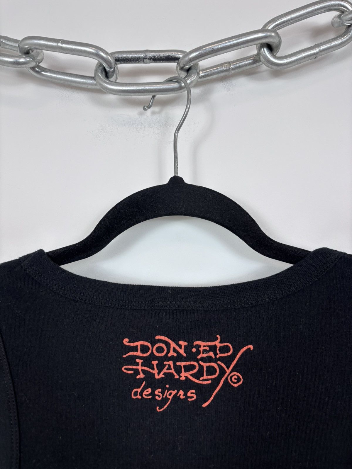 Ed Hardy Ed Hardy Y2K Women’s Black Death Before Ribbed Cropped Vest Size L / US 10 / IT 46 - 12 Thumbnail