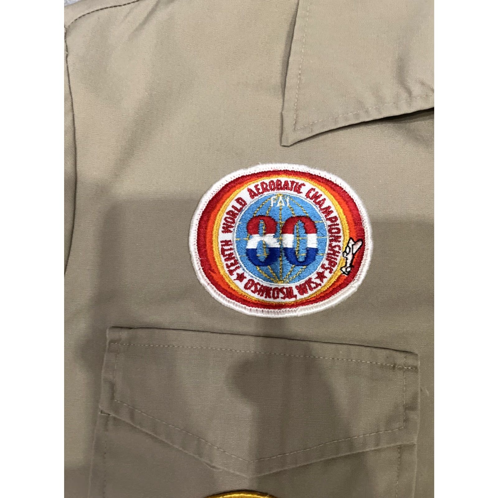 Vintage VINTAGE Flight Apparel Inc Bomber Jacket Mens M Brown Patches Oshkosh Hammonton Airport Short Zip Collared 80s Retro Transportation Aviation Size US M / EU 48-50 / 2 - 4 Thumbnail