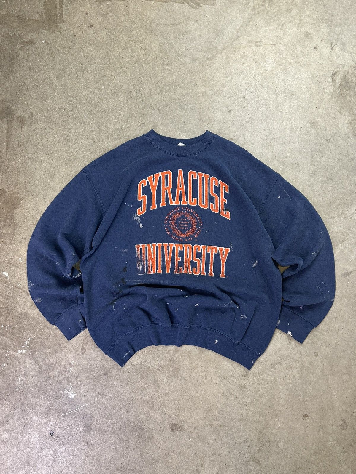 Vintage vintage 90s syracuse university painter collegiate crewneck Size US XL / EU 56 / 4 - 1 Thumbnail