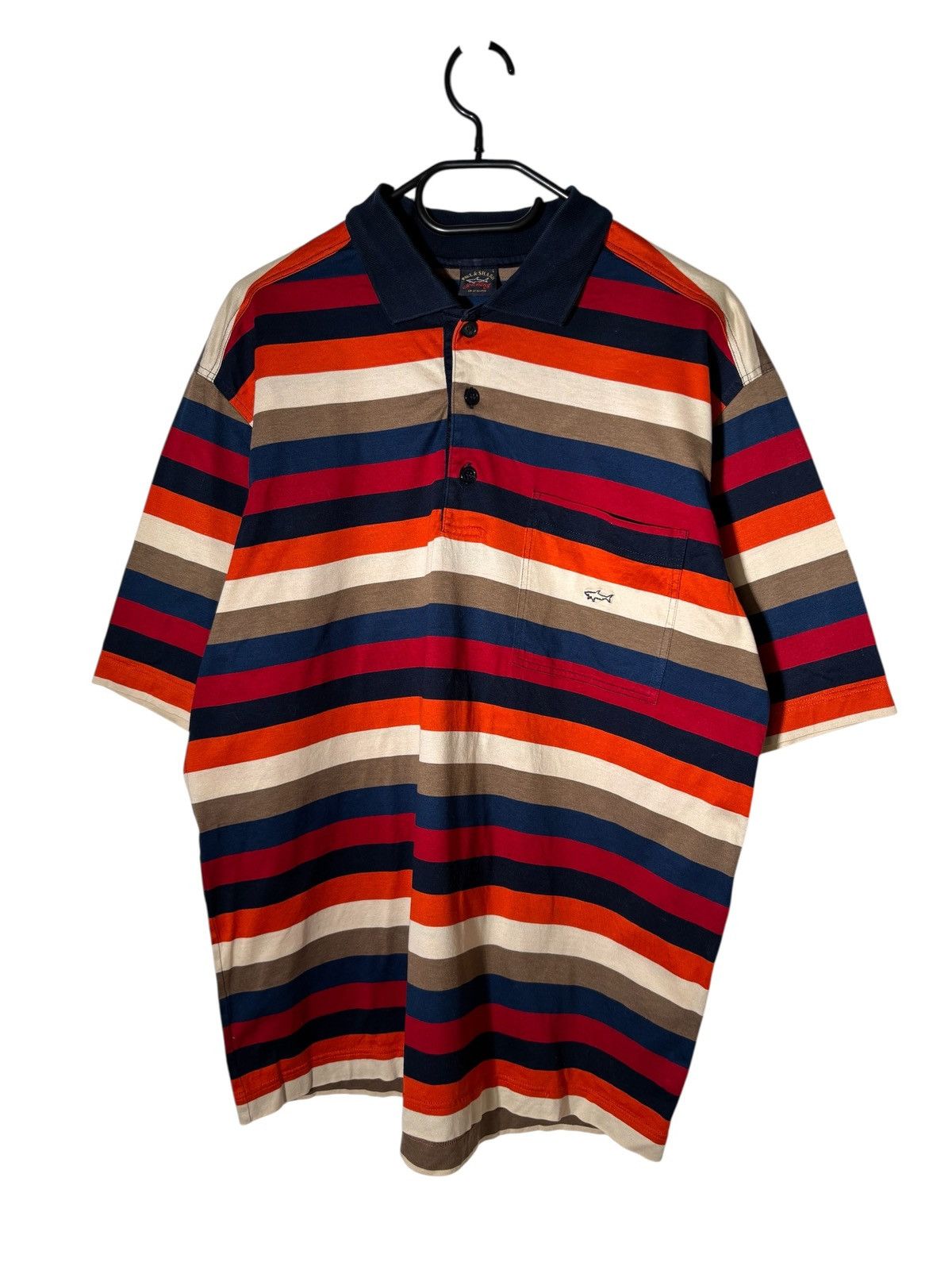 Paul & Shark Paul Shark Rugby Polo Tshirt Striped MultiColor Pocket Logo Size US L / EU 52-54 / 3 - 1 Thumbnail