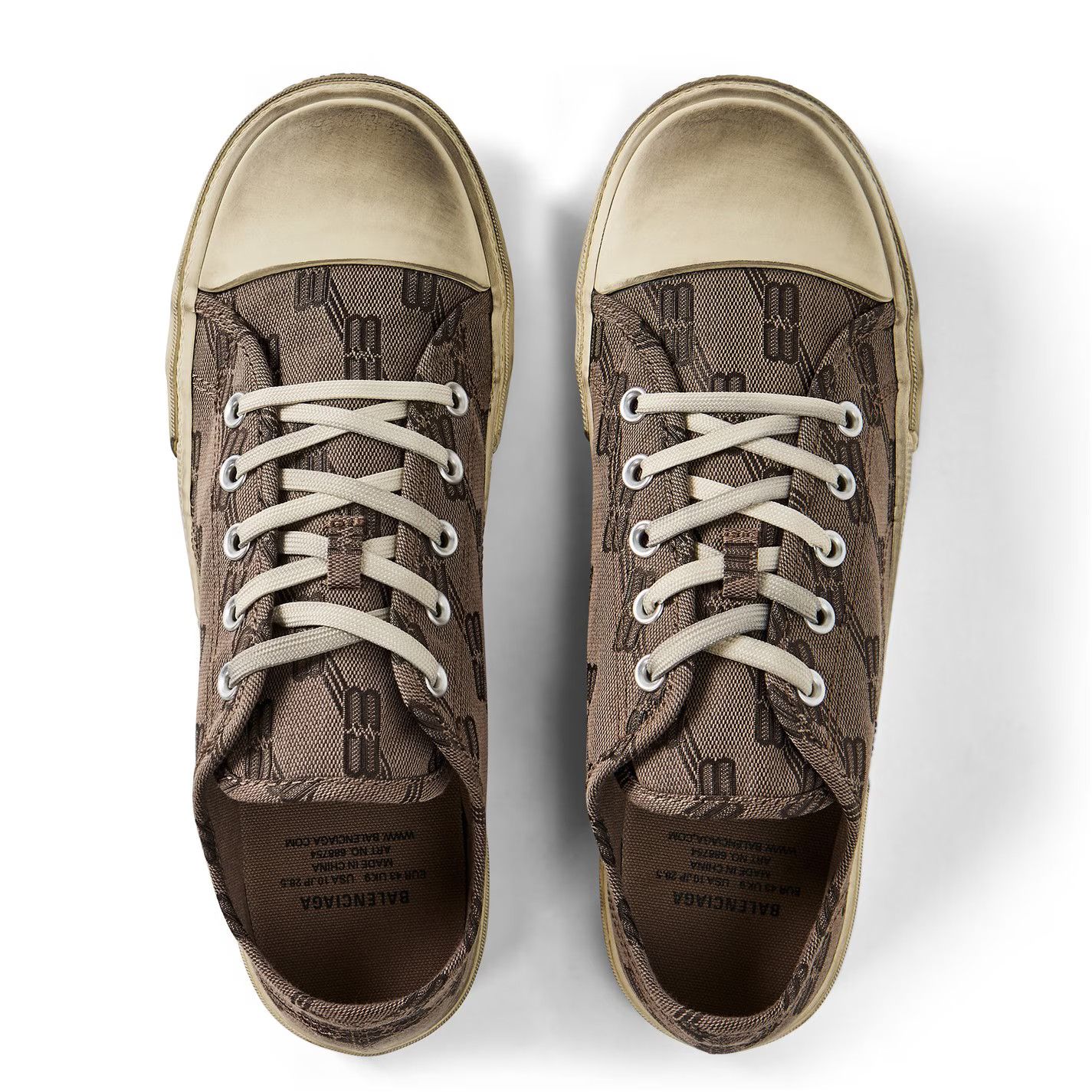 Balenciaga o1g2r1mq0226 Paris Monogram Low Trainers In Brown Size US 11 / EU 44 - 5 Thumbnail