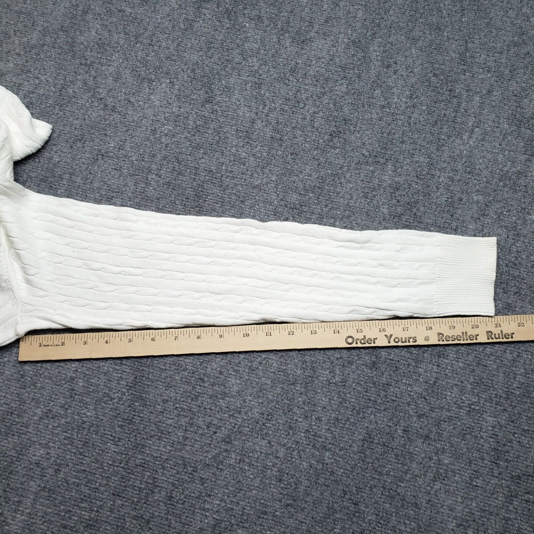 Vintage Kim Rogers Sweater Womens M White Cotton Crew Neck Long Sleeve Pullover Knit Size M / US 6-8 / IT 42-44 - 5 Thumbnail