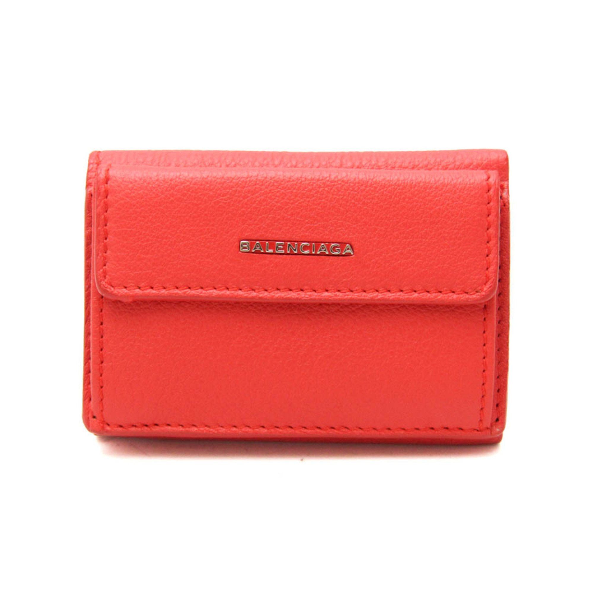 Balenciaga Balenciaga Essential Mini Wallet 410133 Women's Leather Wallet (tri-fold) Orange Size ONE SIZE - 1 Thumbnail