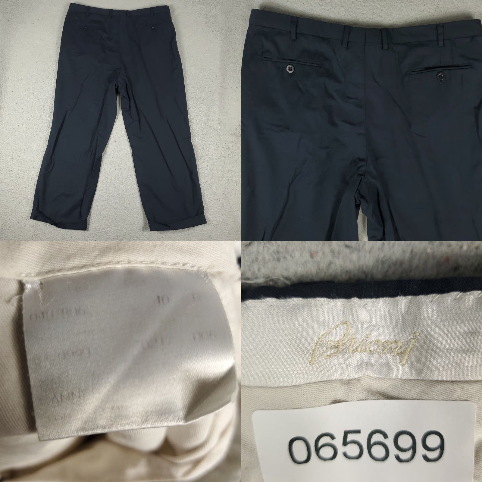 Brioni Brioni Mens Pants 36x28 Navy Blue Pleated Cuffed Dress Slacks Trousers Chino Size US 36 / EU 52 - 8 Thumbnail