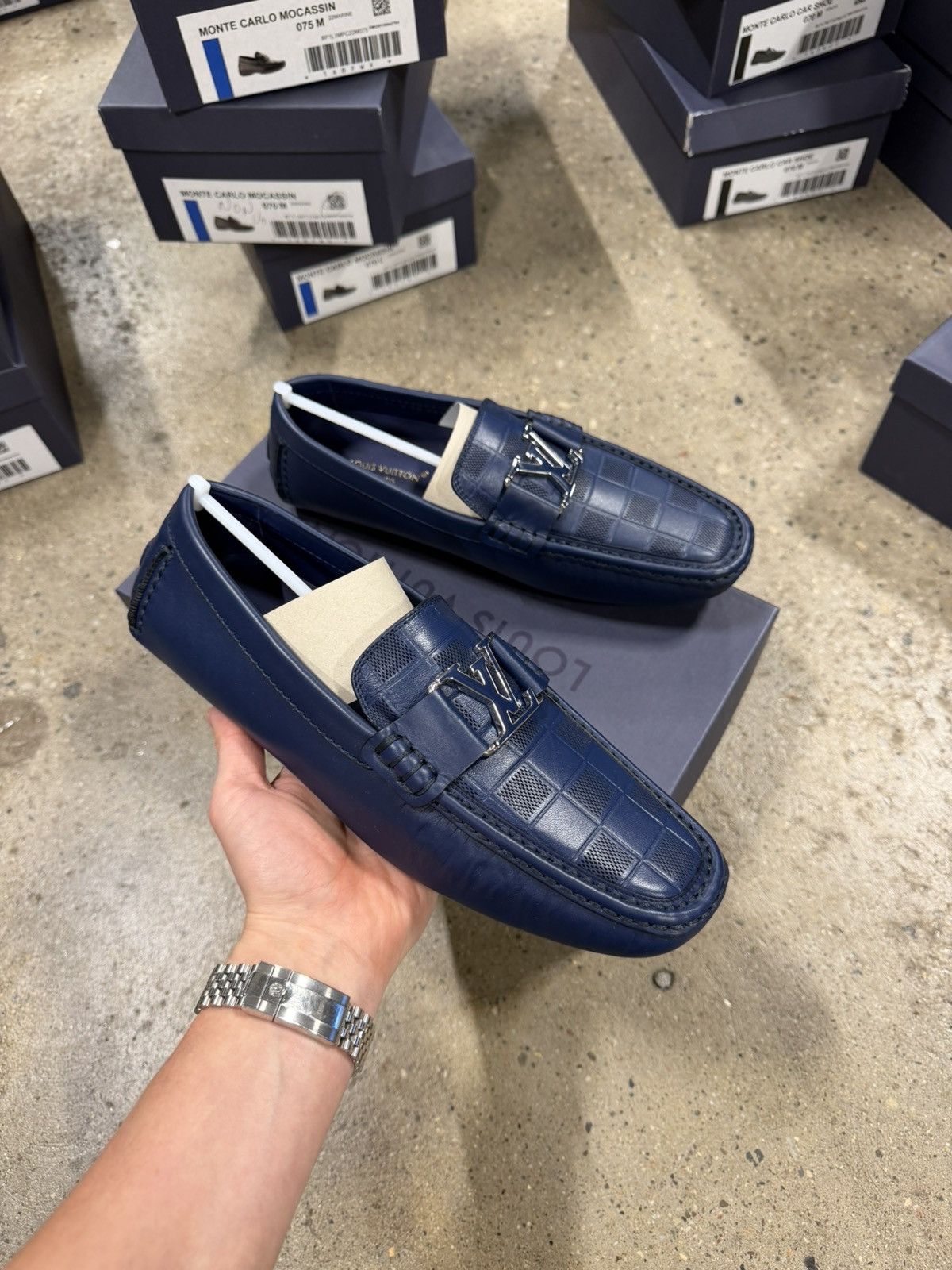 Louis Vuitton Louis Vuitton Driving Damier Leather Loafers NEW Size US 8.5 / EU 41-42 - 1 Thumbnail