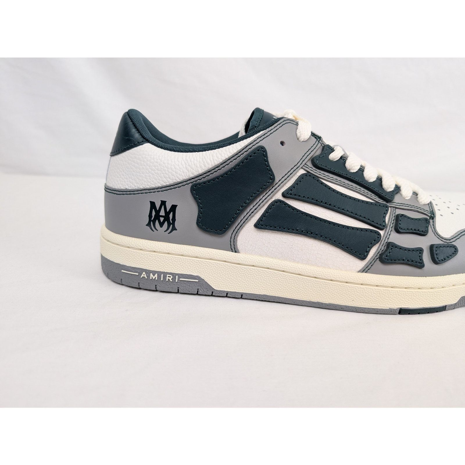 Amiri o1rshd1 Varsity Skel Skeleton Top Low Sneakers in Evergreen Size US 13 / EU 46 - 4 Thumbnail