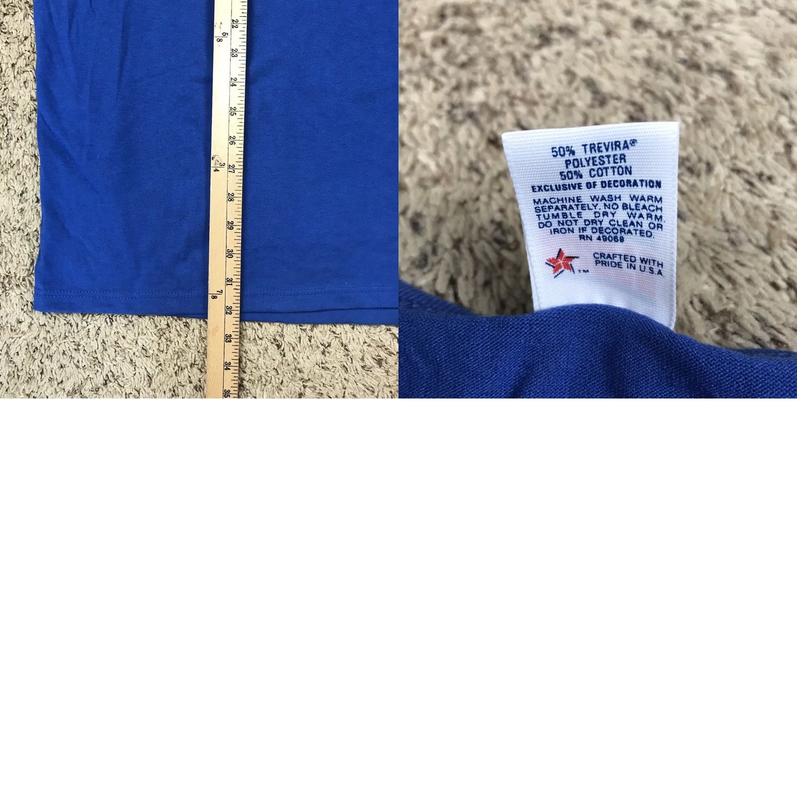 Soffe VINTAGE Soffe T-Shirt Henley 2XL Adult Blue Short Sleeve Single Stitch 90s Mens Size US XXL / EU 58 / 5 - 8 Thumbnail