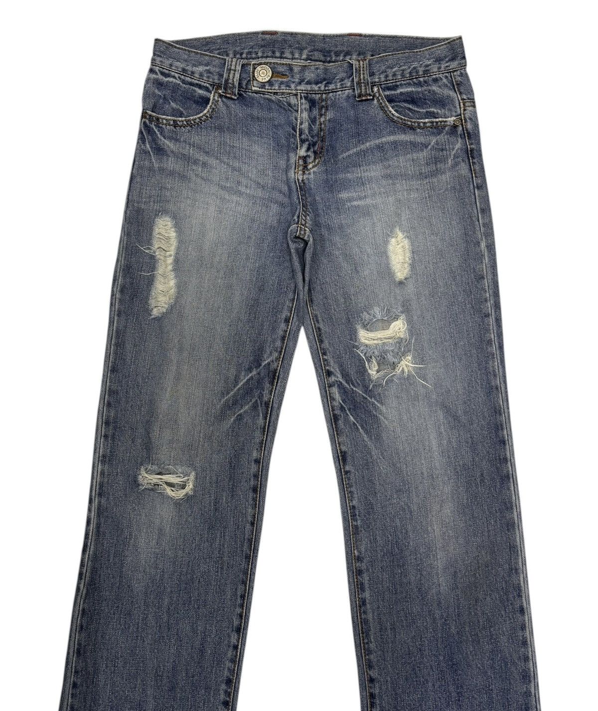 Beauty Beast × Hysteric Glamour Vintage Blue Moon Blue Baggy Jeans DISTRESSED DENIM Size US 34 / EU 50 - 4 Thumbnail