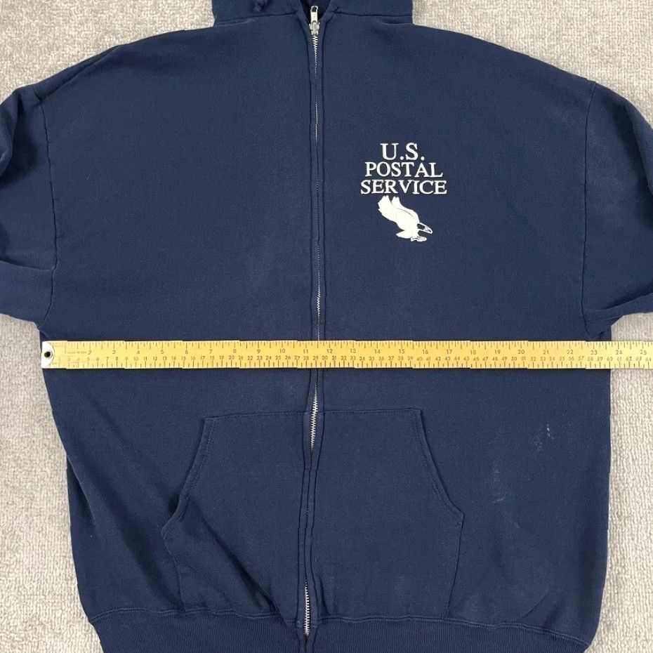 Jerzees VINTAGE JERZEES USPS US Postal Service Hoodie XL Blue Graphic 90s Mens Full Zip Size US XL / EU 56 / 4 - 7 Thumbnail