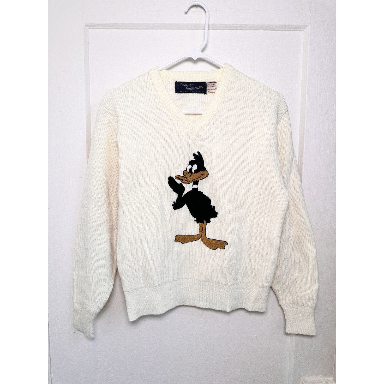 Vintage Vintage Daffy Duck Warner Brothers Sweater 1960s Cartoon Size S / US 4 / IT 40 - 2 Thumbnail