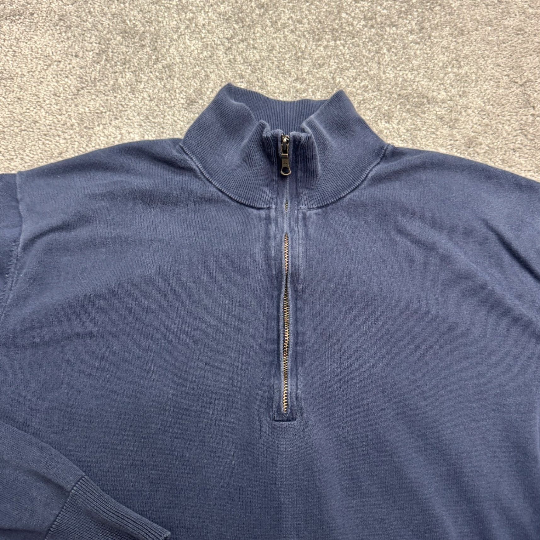 Brooks Brothers Brooks Brothers 1/2 Zip Pullover Sweatshirt Mens XXL Navy Blue Mock Neck Casual Knit Cotton Regular Long Sleeve Size US XXL / EU 58 / 5 - 3 Thumbnail