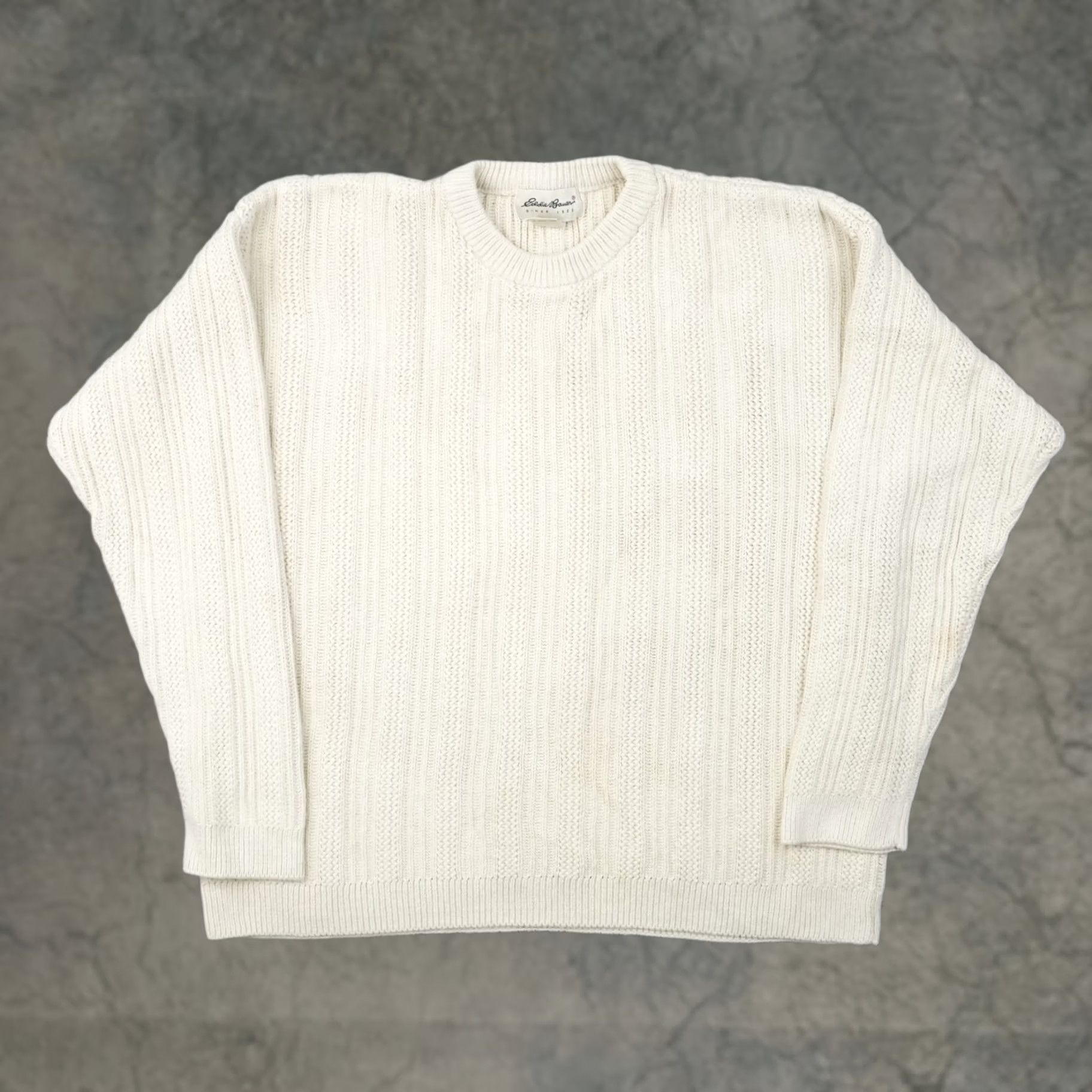 Eddie Bauer Vintage Eddie Bauer Cable Knit Mens Large Beige Long Sleeve Sweater Size US L / EU 52-54 / 3 - 1 Thumbnail