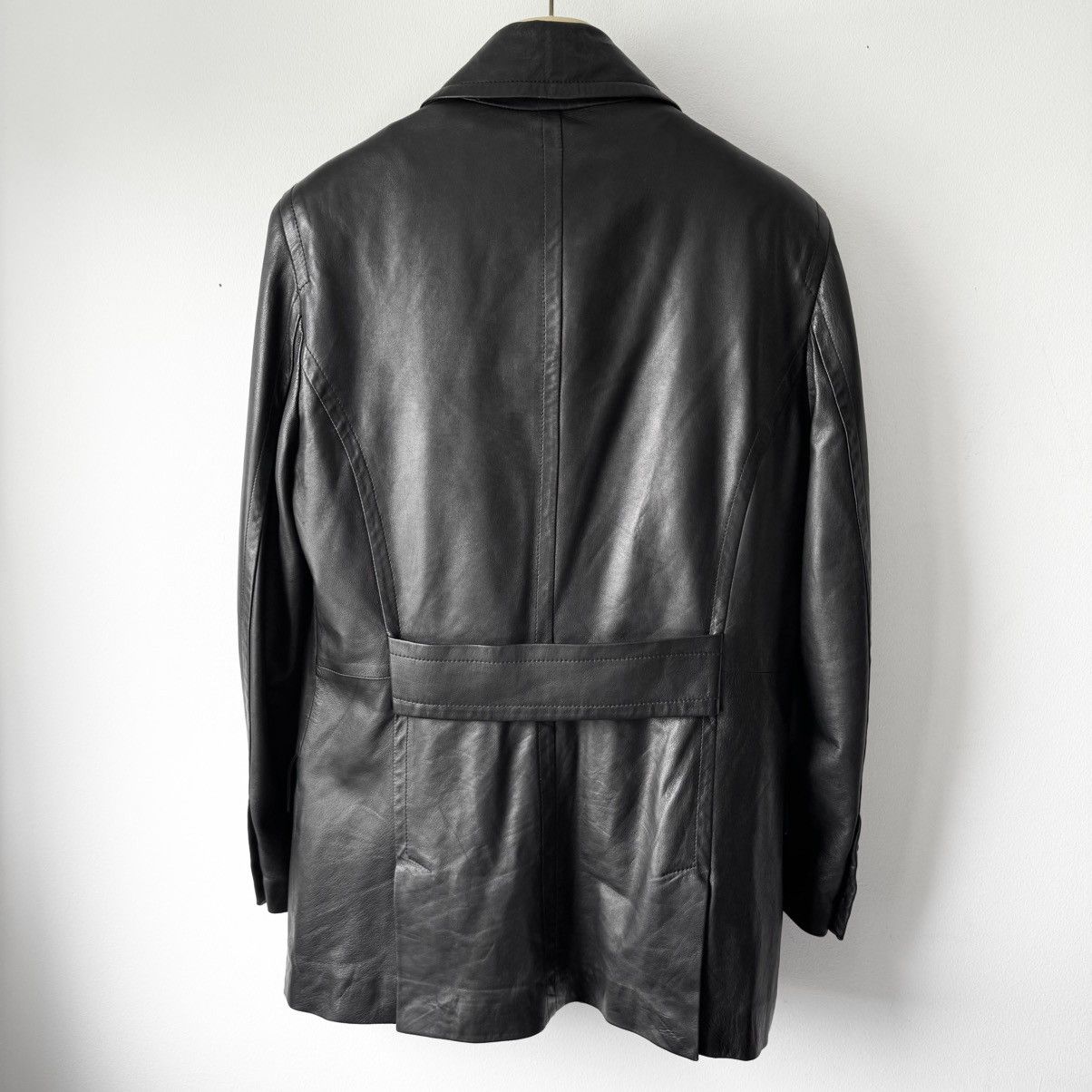 Gucci Gucci Tom Ford FW1996 Double Breasted Lined Leather Peacoat Size US M / EU 48-50 / 2 - 7 Thumbnail