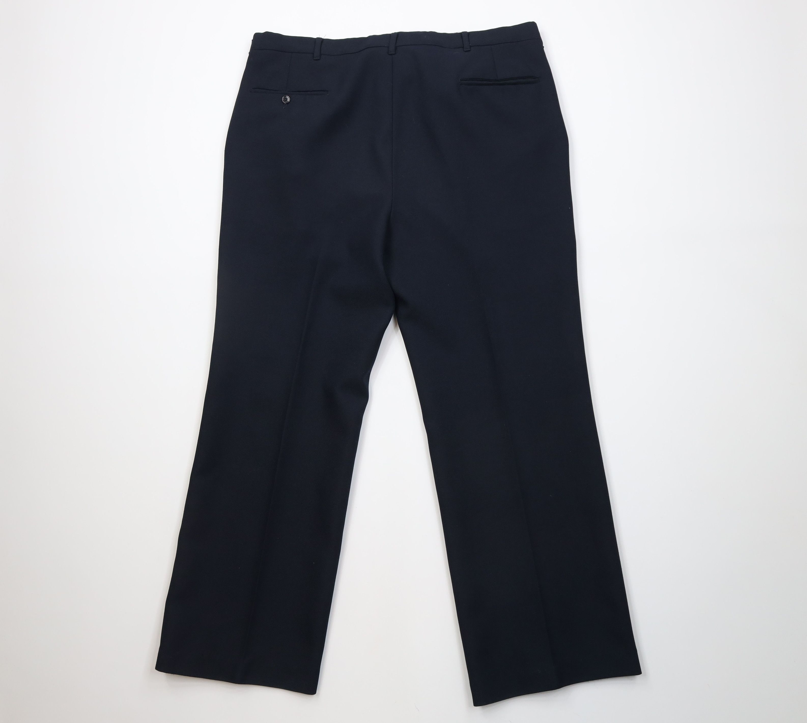 Vintage Vintage 70s Streetwear Wide Leg Chino Pants Navy Blue USA Size US 38 / EU 54 - 10 Thumbnail