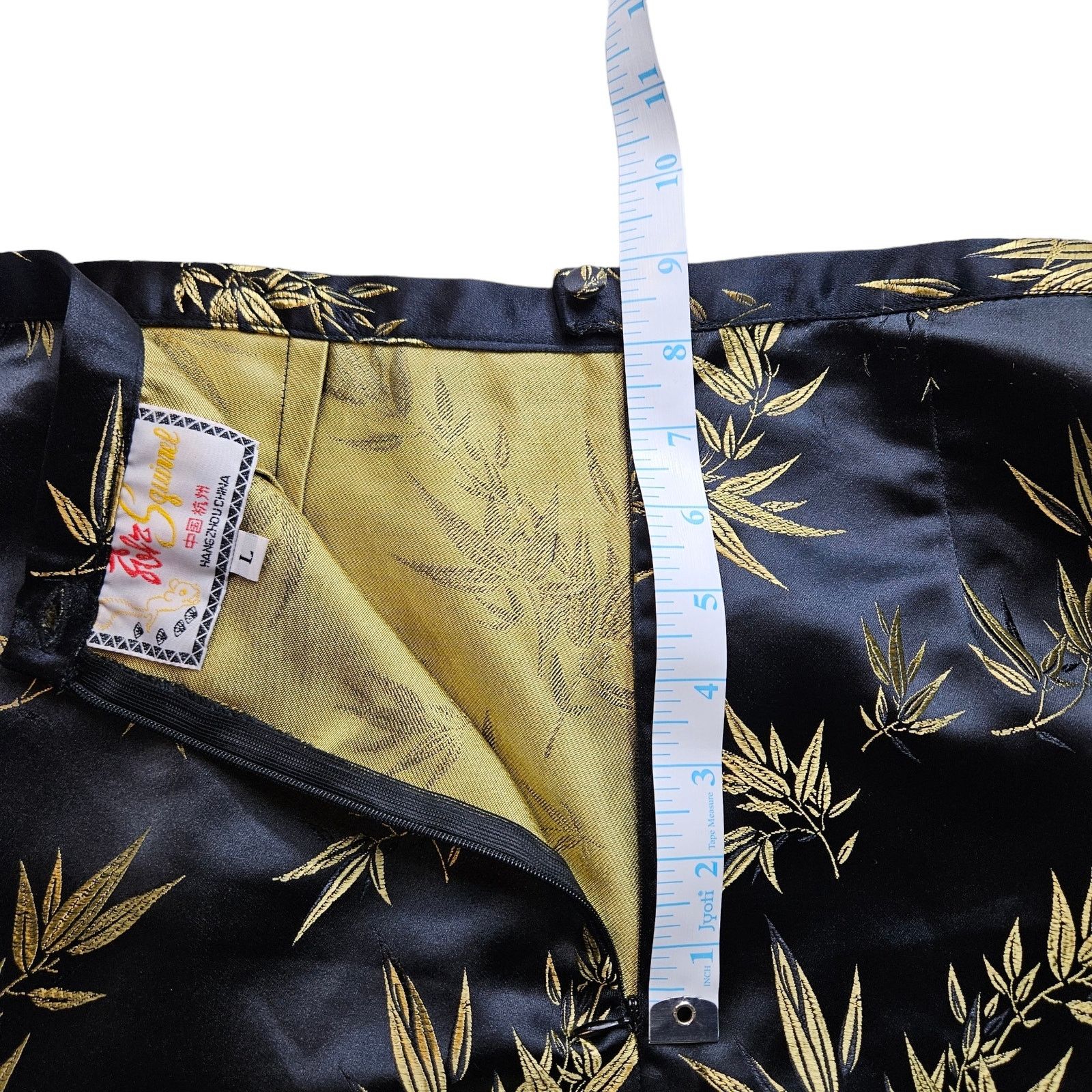 Other EUC VTG Solz Squirrel Brocade Mini Skirt Sz. L* Black & Gold Size 28" / US 6 / IT 42 - 8 Thumbnail