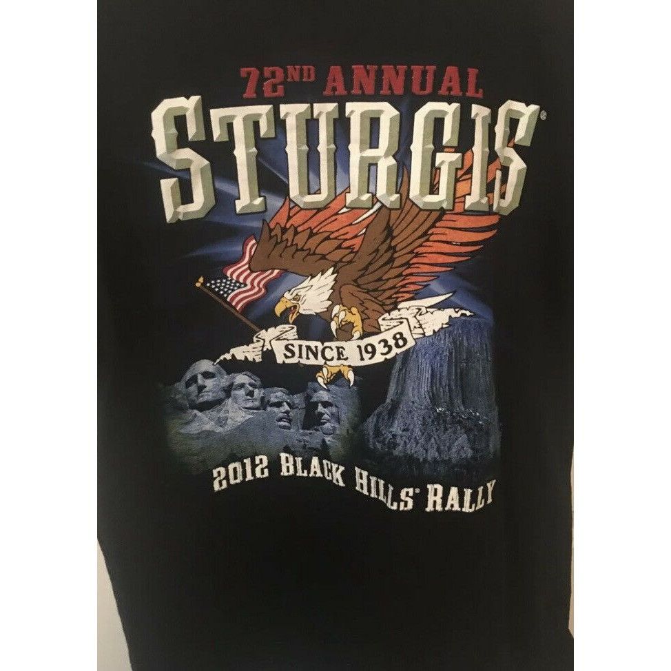 Gildan Sturgis Black T-Shirt Men's Sz L 2012 72nd Annual Black Hill Size US L / EU 52-54 / 3 - 3 Thumbnail