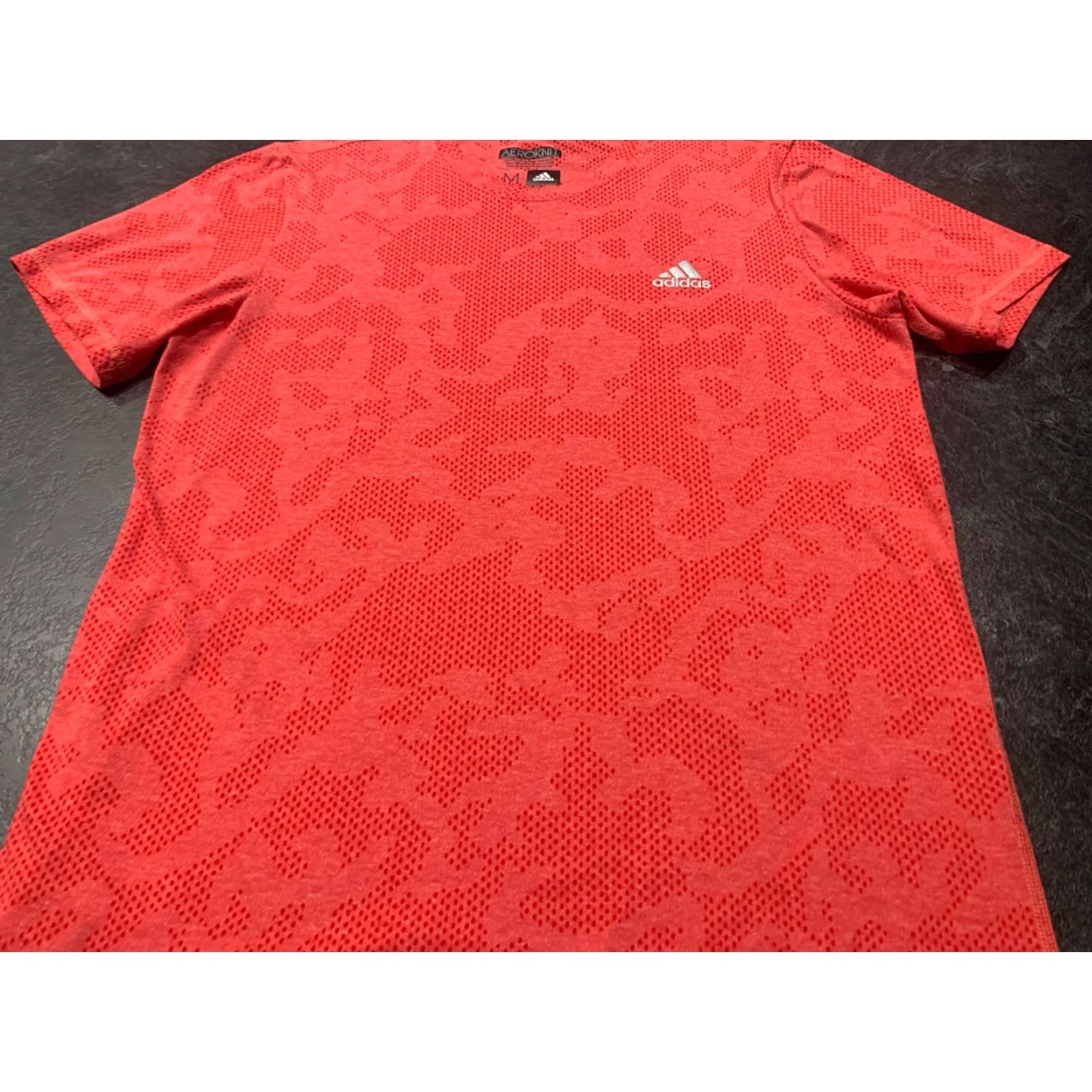 Adidas Adidas Mens T-Shirt Short Sleeve Crew Neck Cotton Blend Red All Seasons Logo Athletic Medium Size US M / EU 48-50 / 2 - 2 Thumbnail