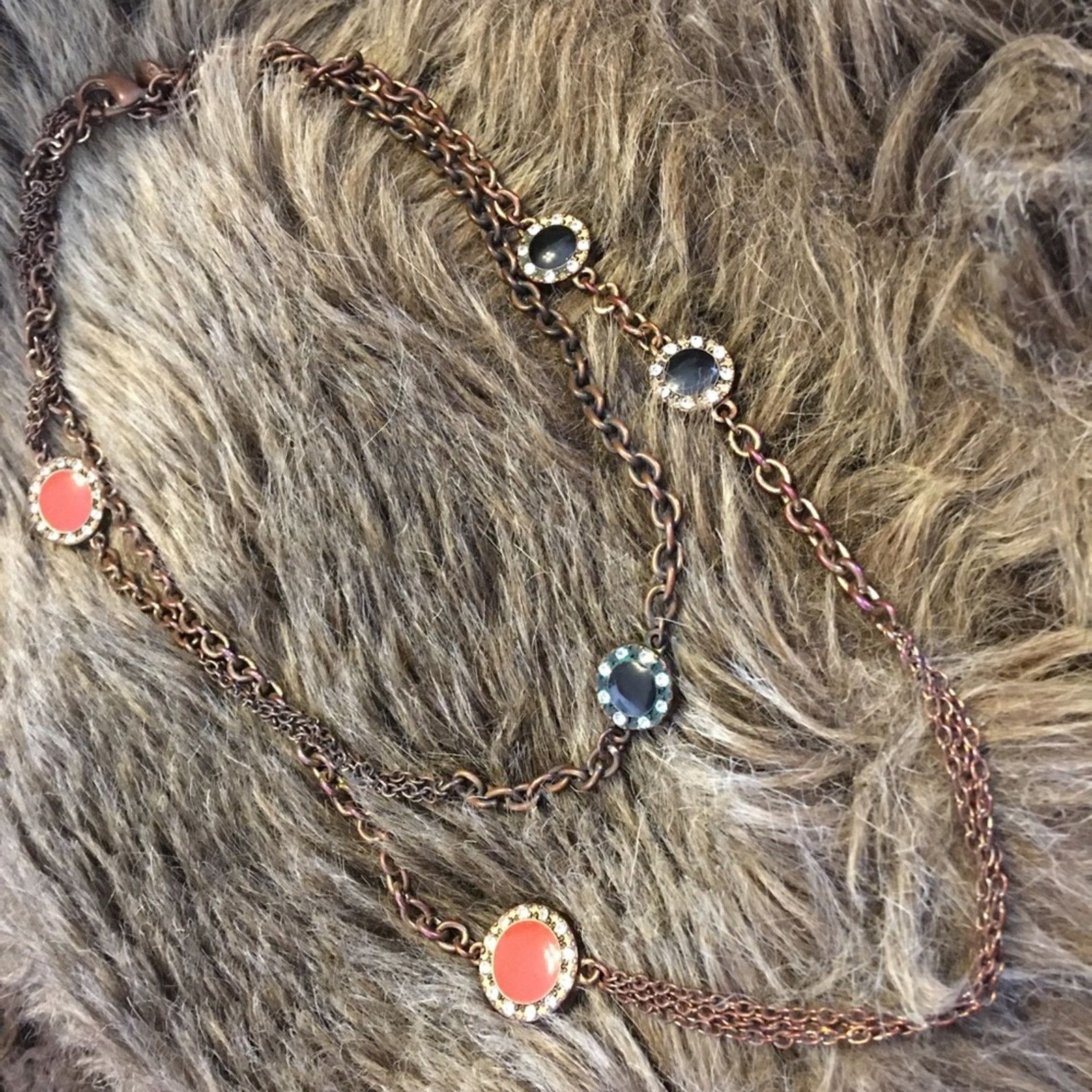 J.Crew J. Crew brass chain stone halo medallion necklace Size ONE SIZE - 8 Thumbnail