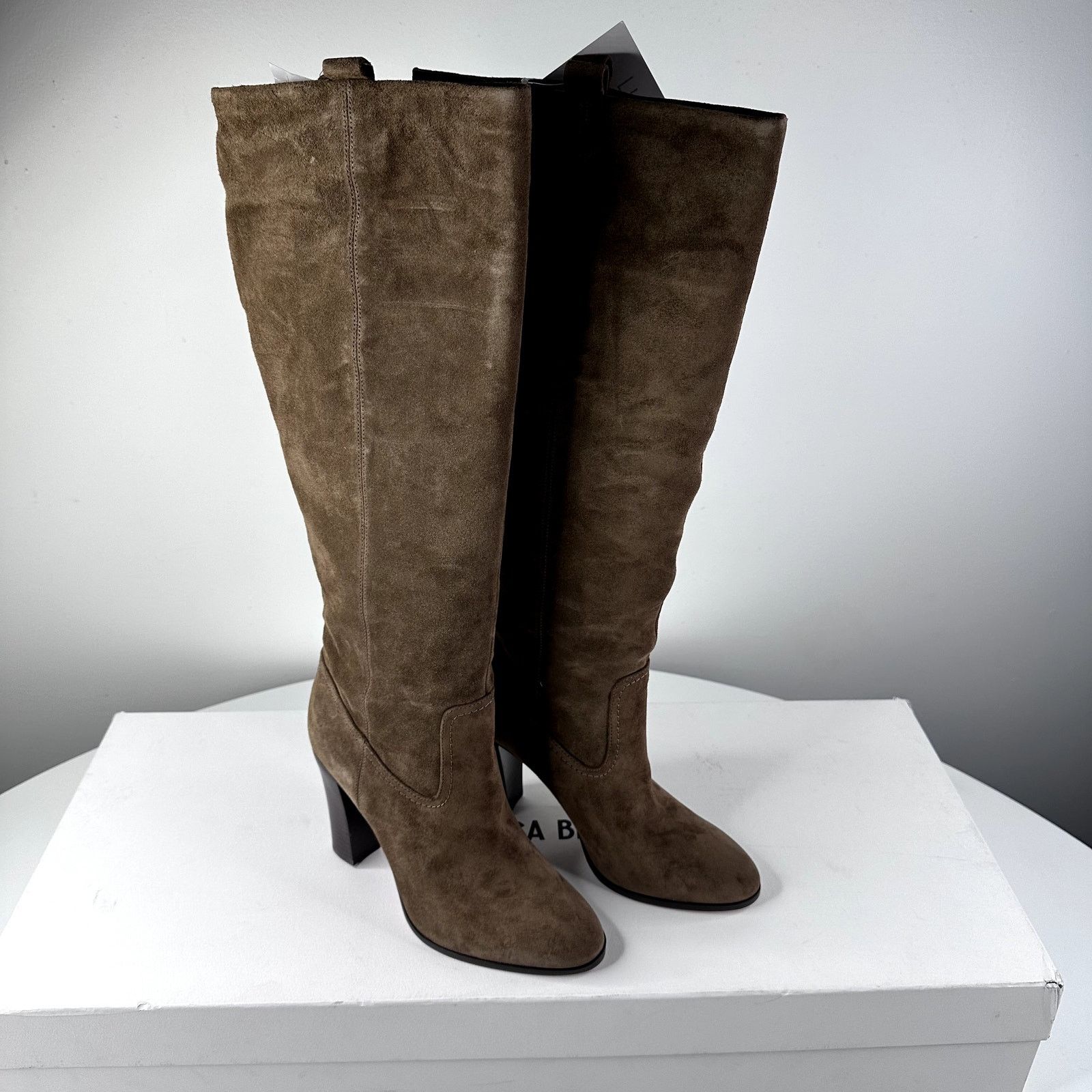 Veronica Beard VERONICA BEARD Vesper Taupe Brown Suede WIDE CALF Boots 7.5 Size US 7.5 / IT 37.5 - 3 Thumbnail