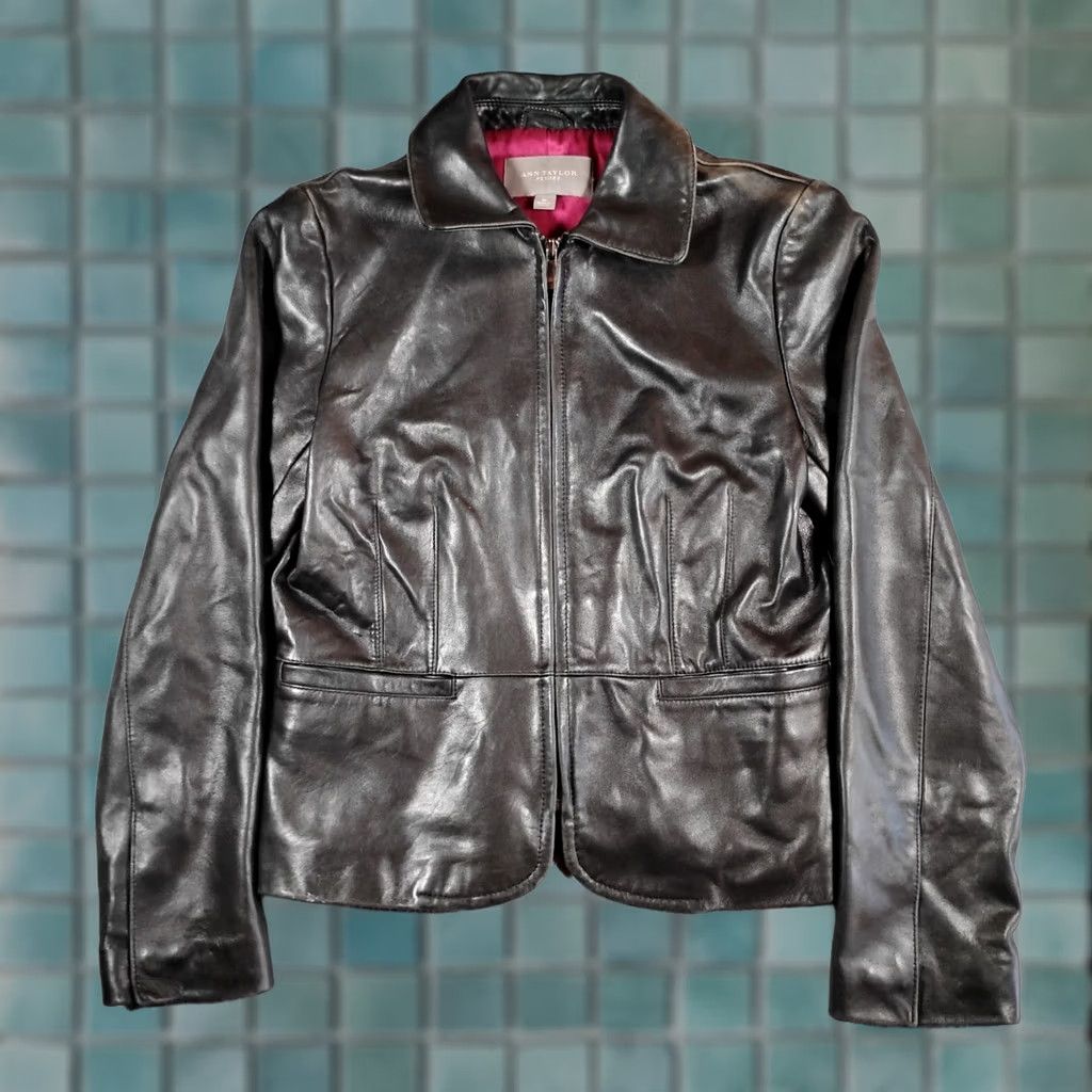 Ann Taylor Ann Taylor Leather Jacket Size S / US 4 / IT 40 - 1 Thumbnail