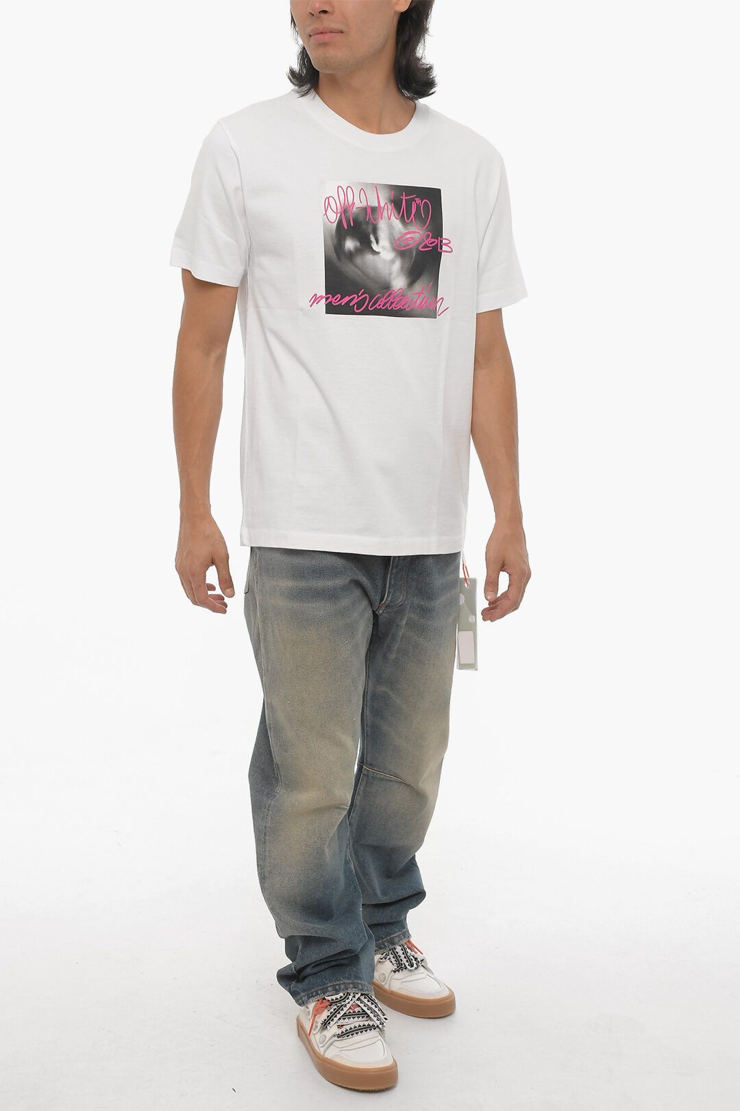 Off-White og1mm0824 Cotton Tornato Crew-neck T-Shirt in White Size US XS / EU 42 / 0 - 4 Thumbnail