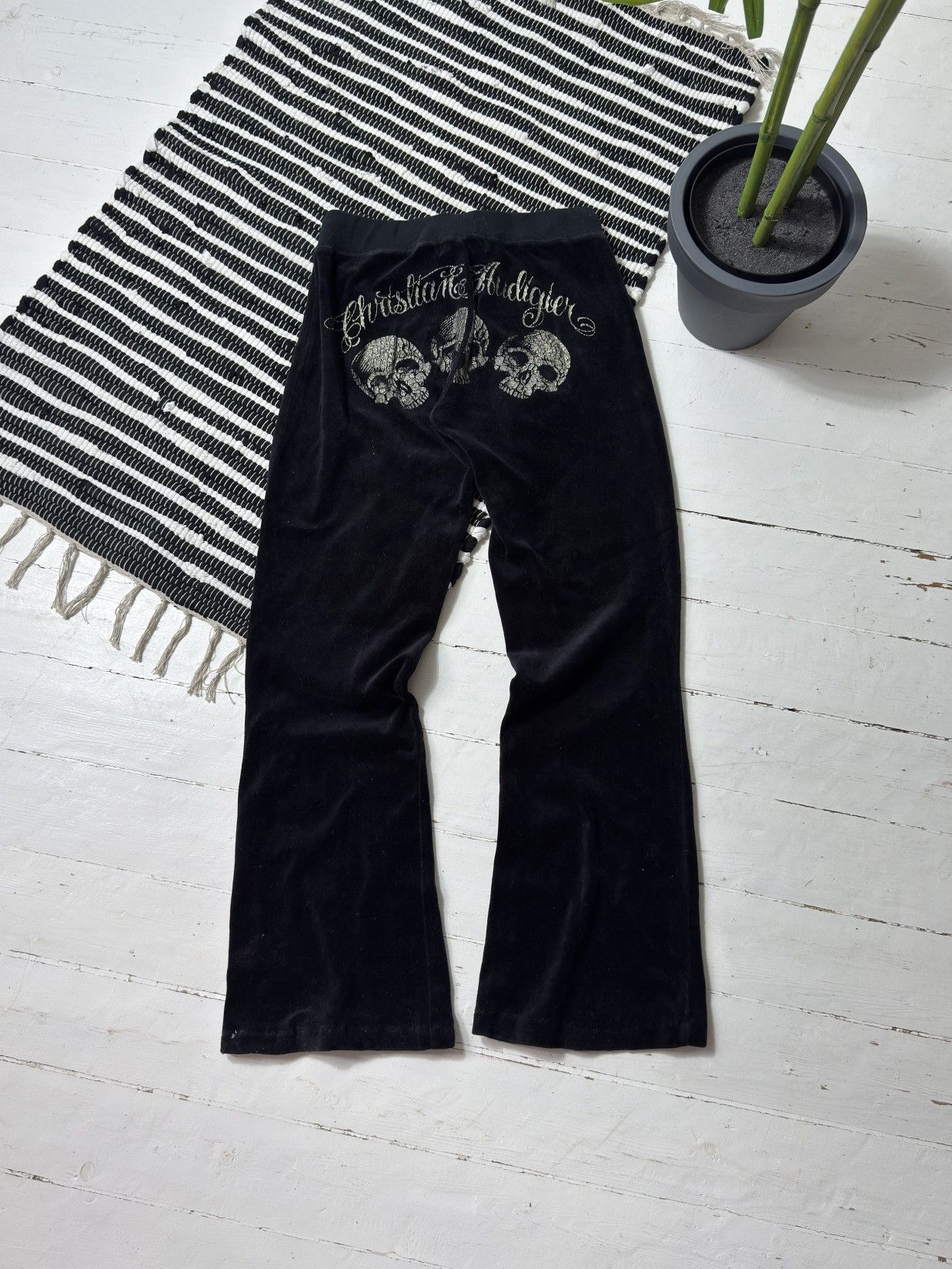 Christian Audigier VINTAGE CHRISTIAN AUDIGIER 2000s VELOUR PANTS Size 28" / US 6 / IT 42 - 1 Thumbnail