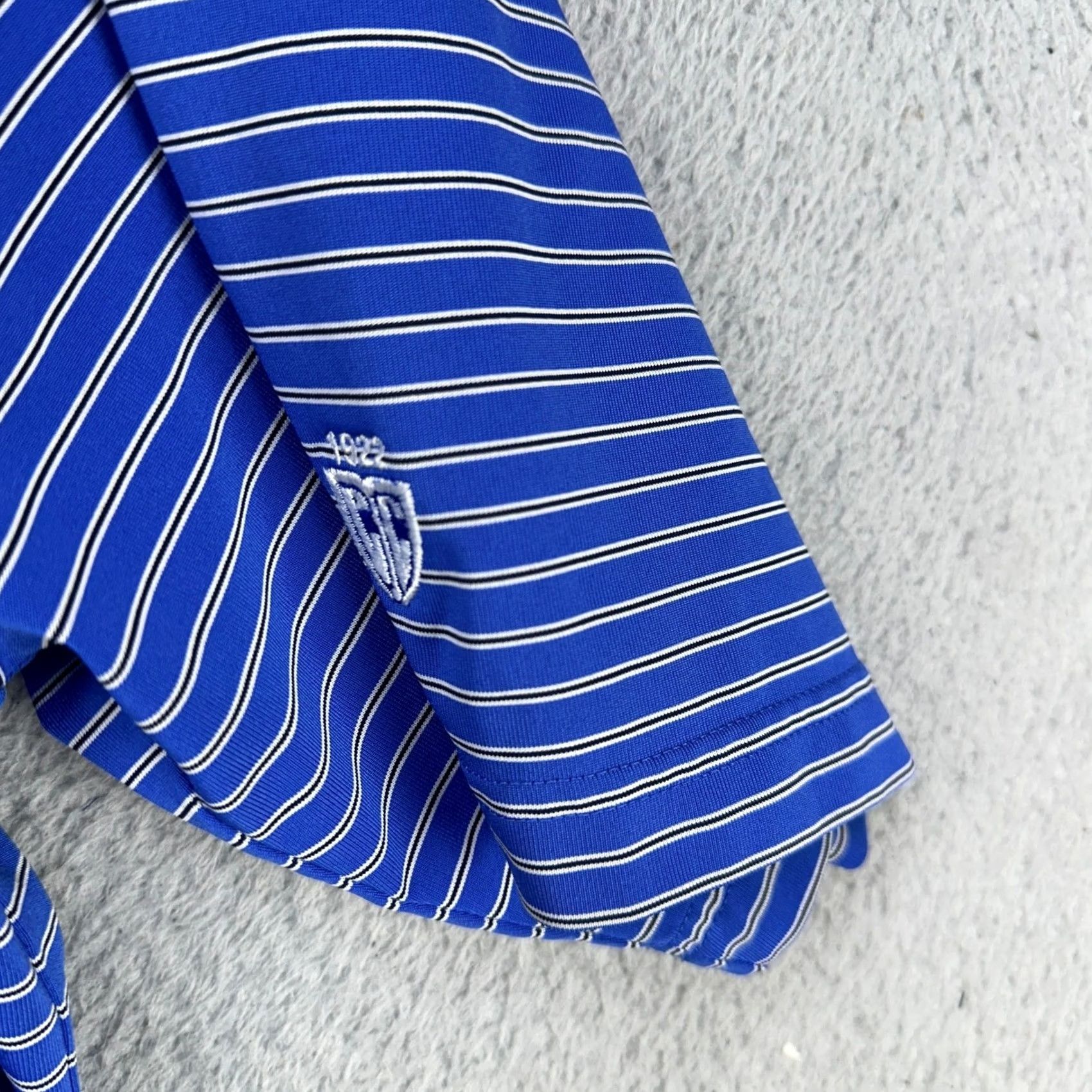 Vintage Donald Ross Polo Shirt Golf Mens XL Blue Pinstripes Rugby Short Sleeve Casual - Adult Large Size US XL / EU 56 / 4 - 7 Thumbnail