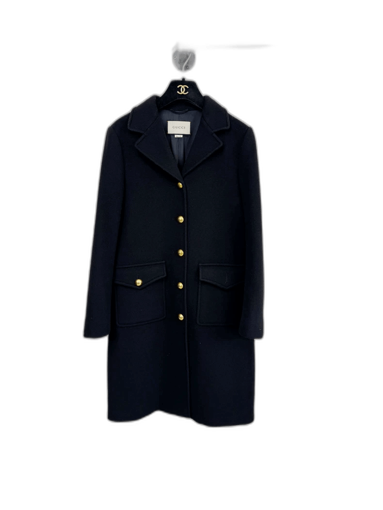 Gucci Gucci Wool Coat with Buttons-2505 Size M / US 6-8 / IT 42-44 - 1 Thumbnail